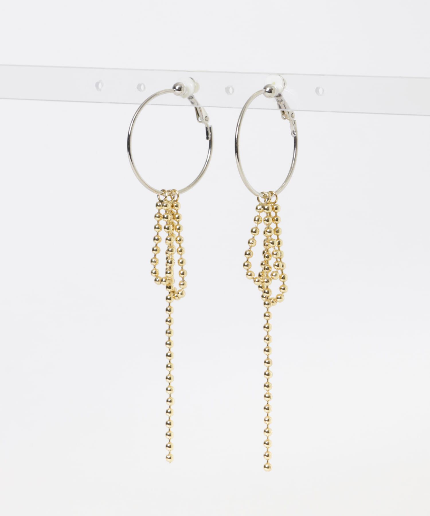 SMELLY「ボールチェーンフープイヤリング」|イヤリング|