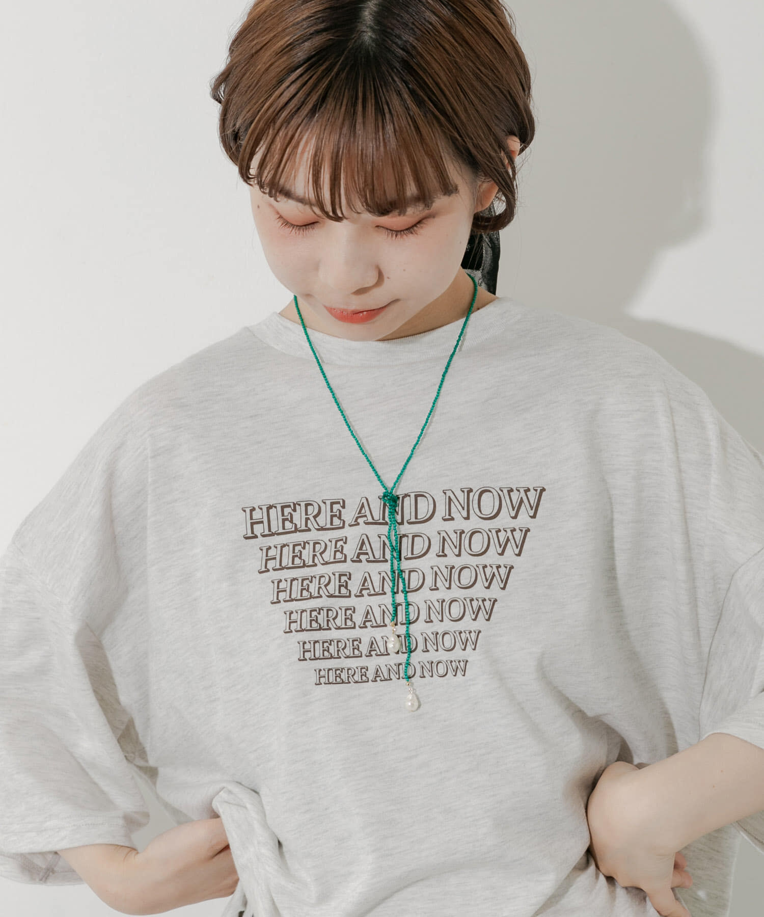 SMELLY「カラービーズパールトップネックレス」|ネックレス|