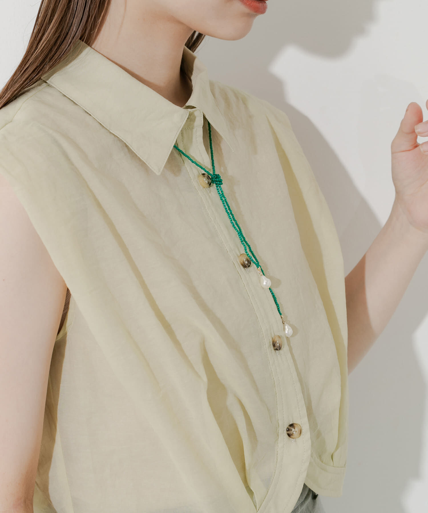 SMELLY「カラービーズパールトップネックレス」|ネックレス|