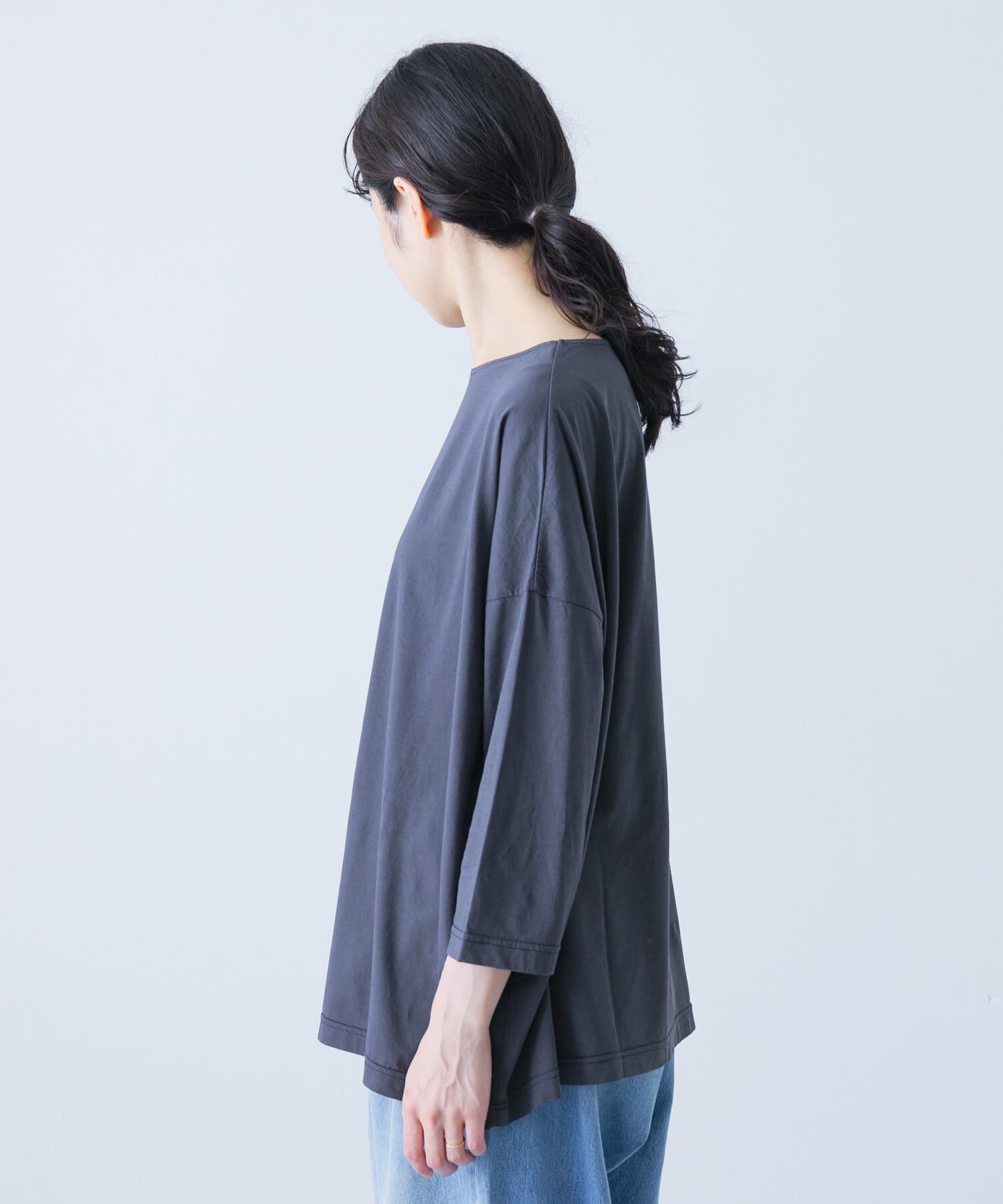 かぐれ「ボートネック7分袖ワイドカットソー」|Tシャツ・カットソー|