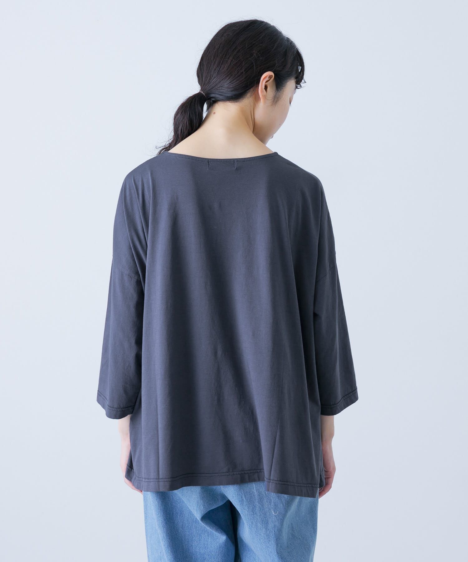 かぐれ「ボートネック7分袖ワイドカットソー」|Tシャツ・カットソー|