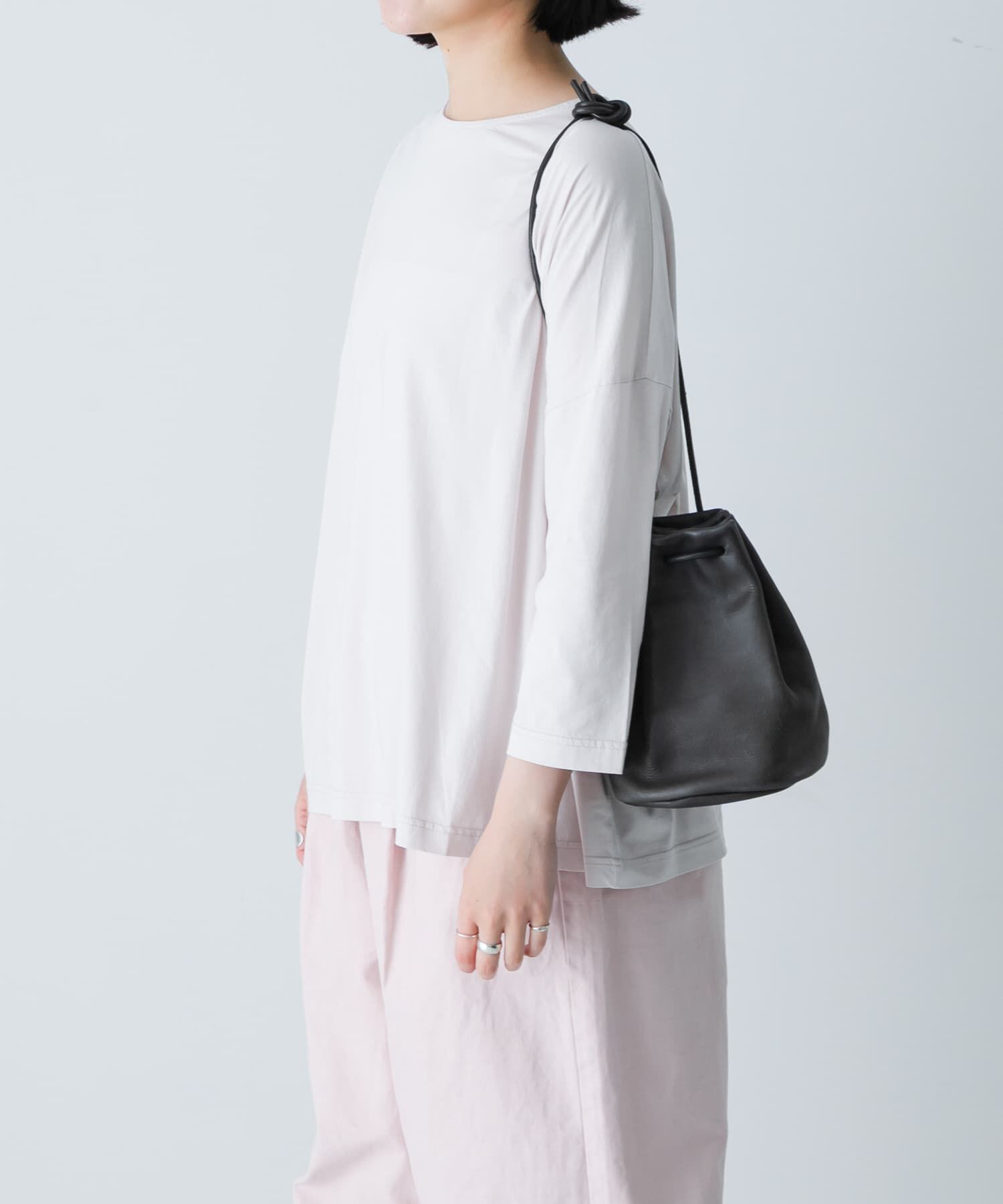 かぐれ「ボートネック7分袖ワイドカットソー」|Tシャツ・カットソー|