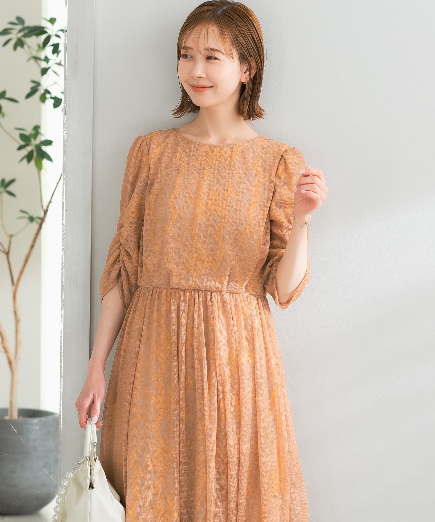 URBAN RESEARCH ROSSO「オーバーレースドレス」|ワンピース|イエロー系その他