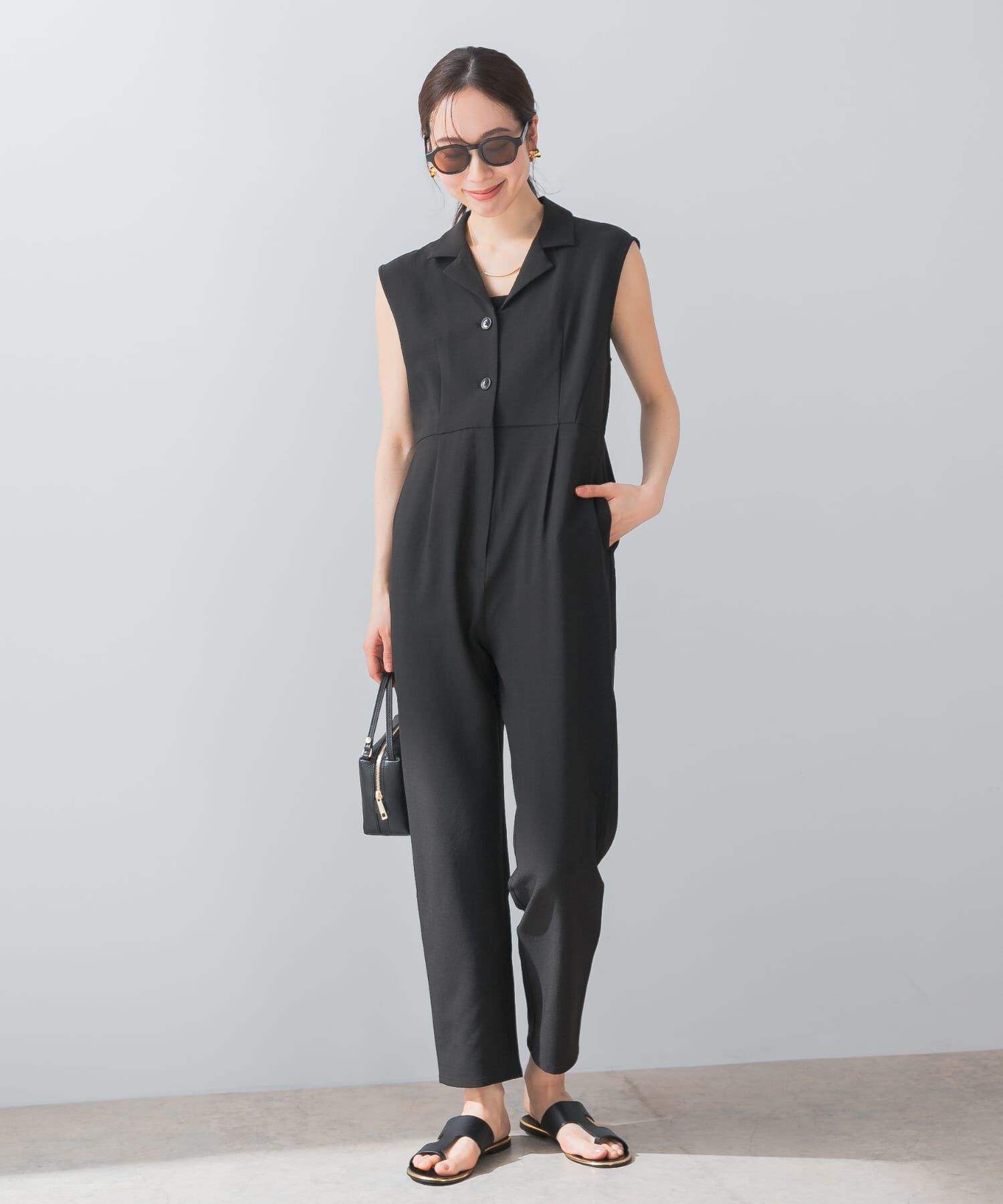 URBAN RESEARCH ROSSO「『UR TECH DRYLUXE』F by ROSSO　オープンカラーオールインワン」|スカート|