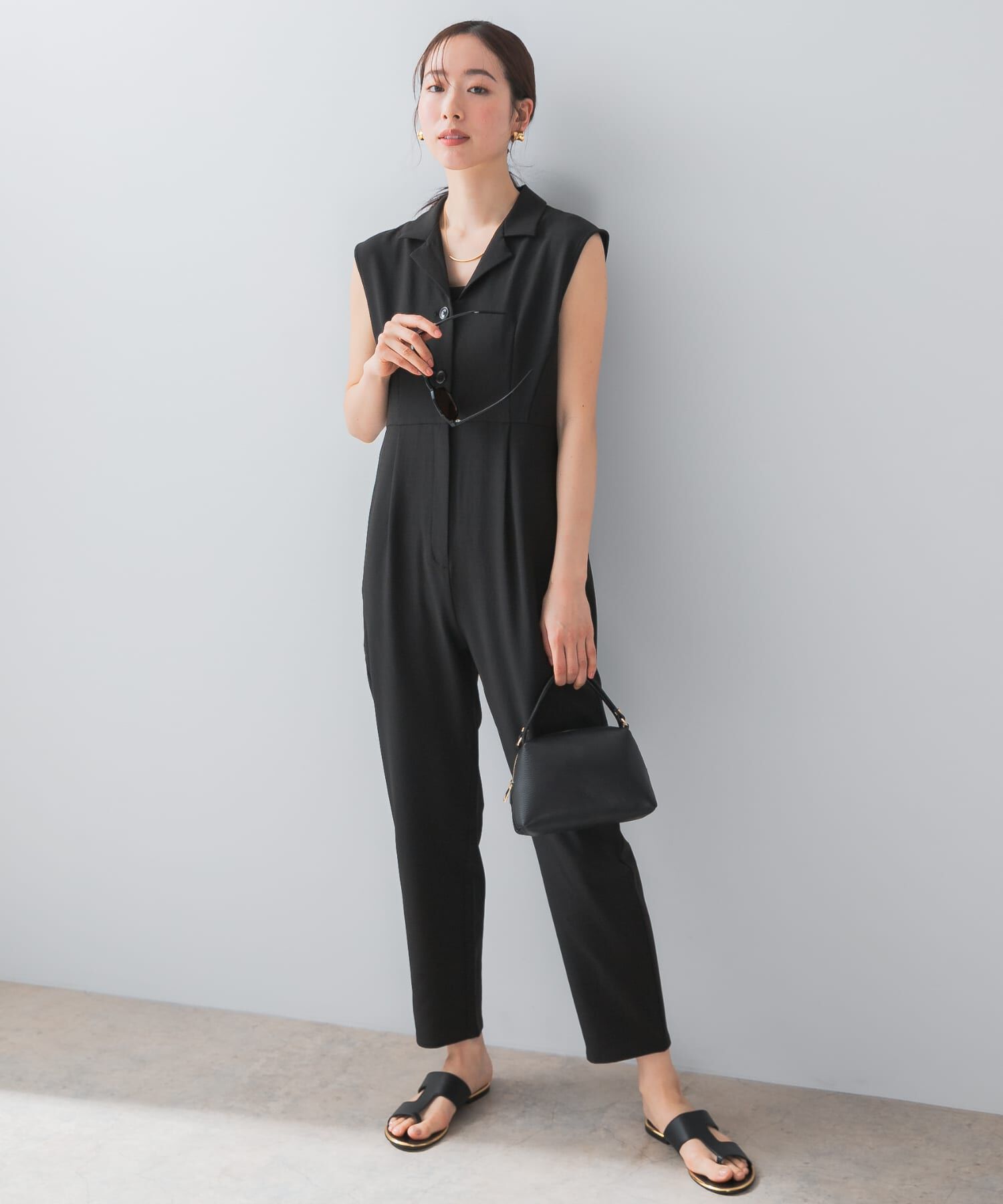 URBAN RESEARCH ROSSO「『UR TECH DRYLUXE』F by ROSSO　オープンカラーオールインワン」|スカート|