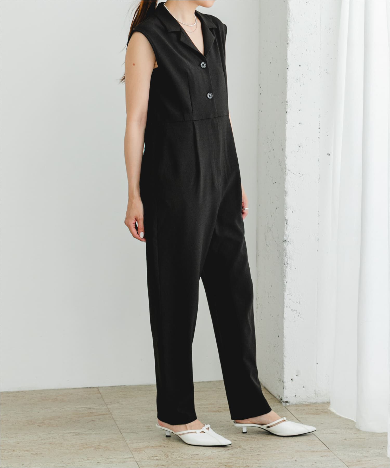 URBAN RESEARCH ROSSO「『UR TECH DRYLUXE』F by ROSSO　オープンカラーオールインワン」|スカート|