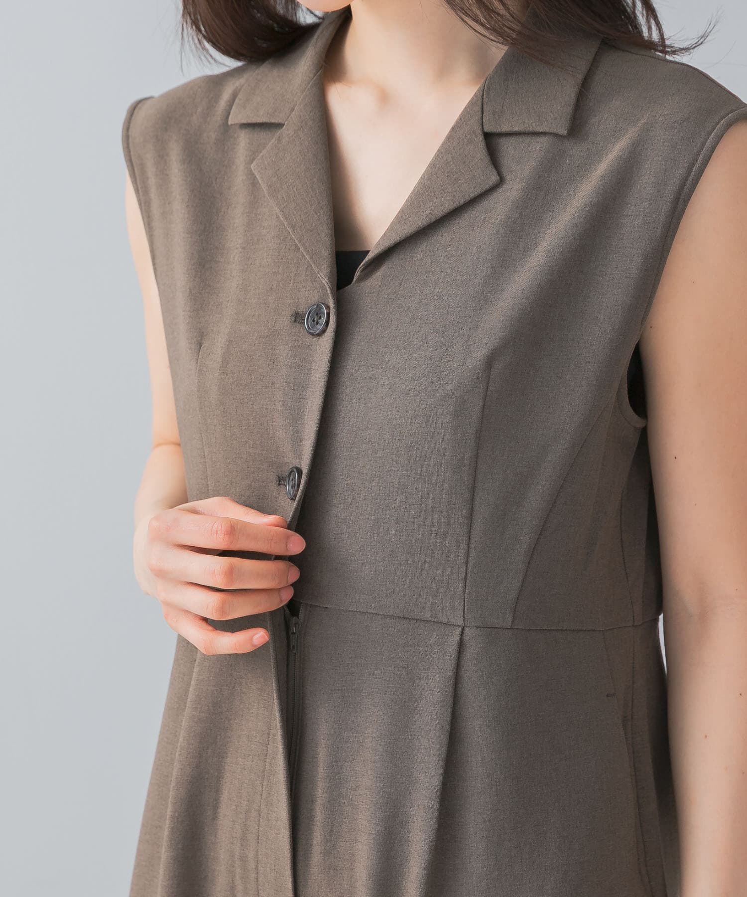 URBAN RESEARCH ROSSO「『UR TECH DRYLUXE』F by ROSSO　オープンカラーオールインワン」|スカート|