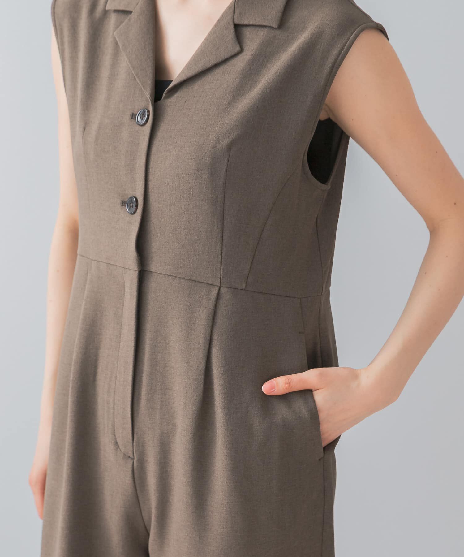 URBAN RESEARCH ROSSO「『UR TECH DRYLUXE』F by ROSSO　オープンカラーオールインワン」|スカート|