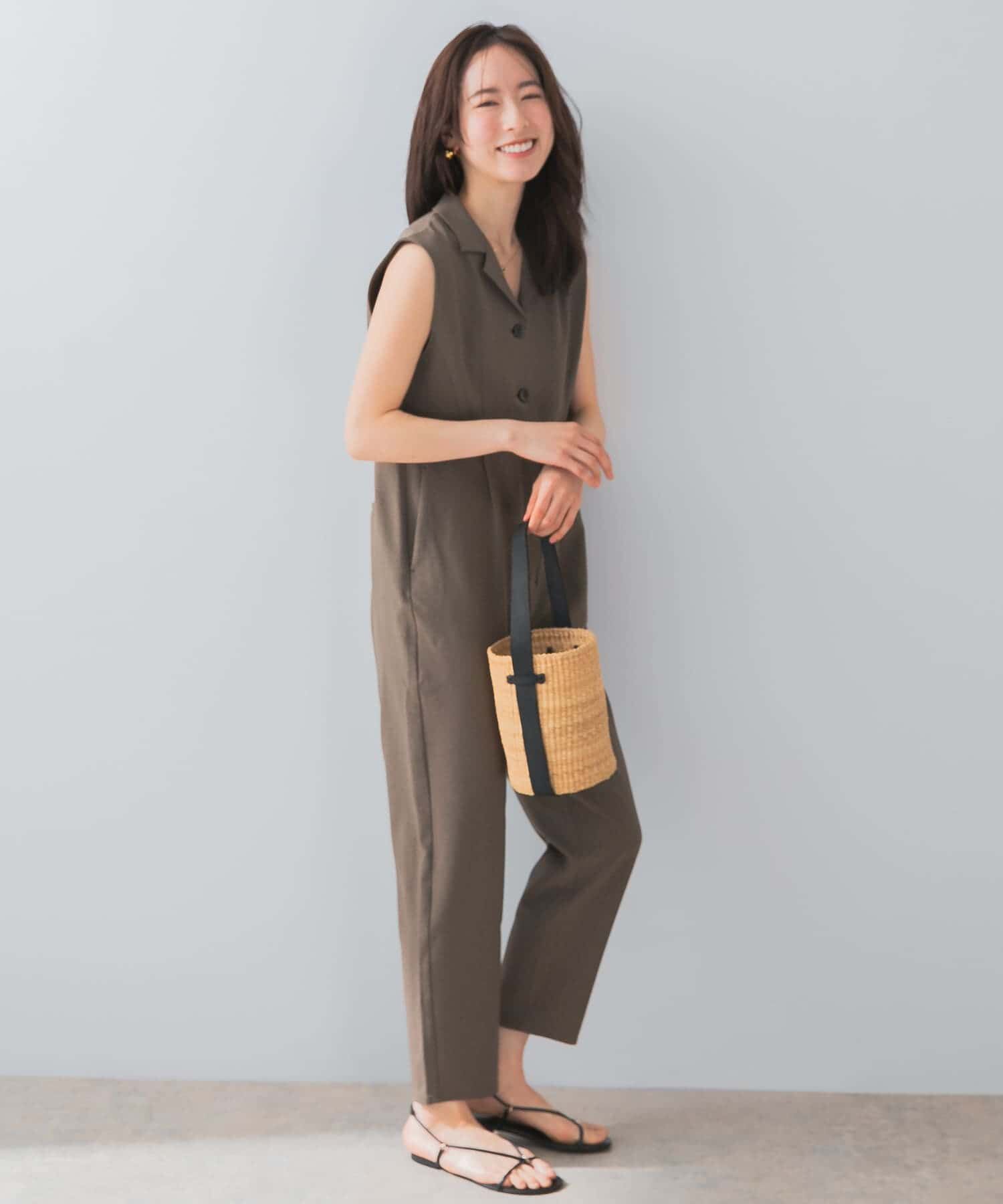 URBAN RESEARCH ROSSO「『UR TECH DRYLUXE』F by ROSSO　オープンカラーオールインワン」|スカート|