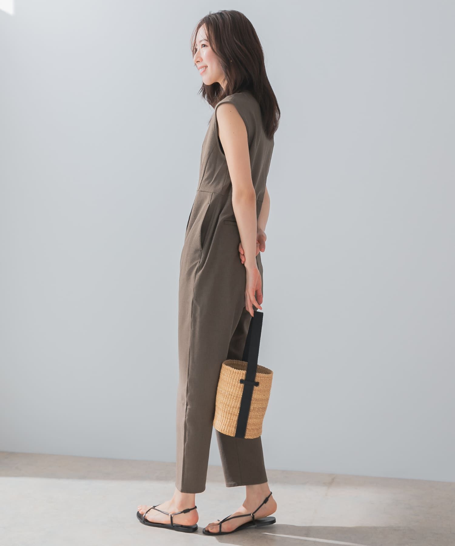 URBAN RESEARCH ROSSO「『UR TECH DRYLUXE』F by ROSSO　オープンカラーオールインワン」|スカート|