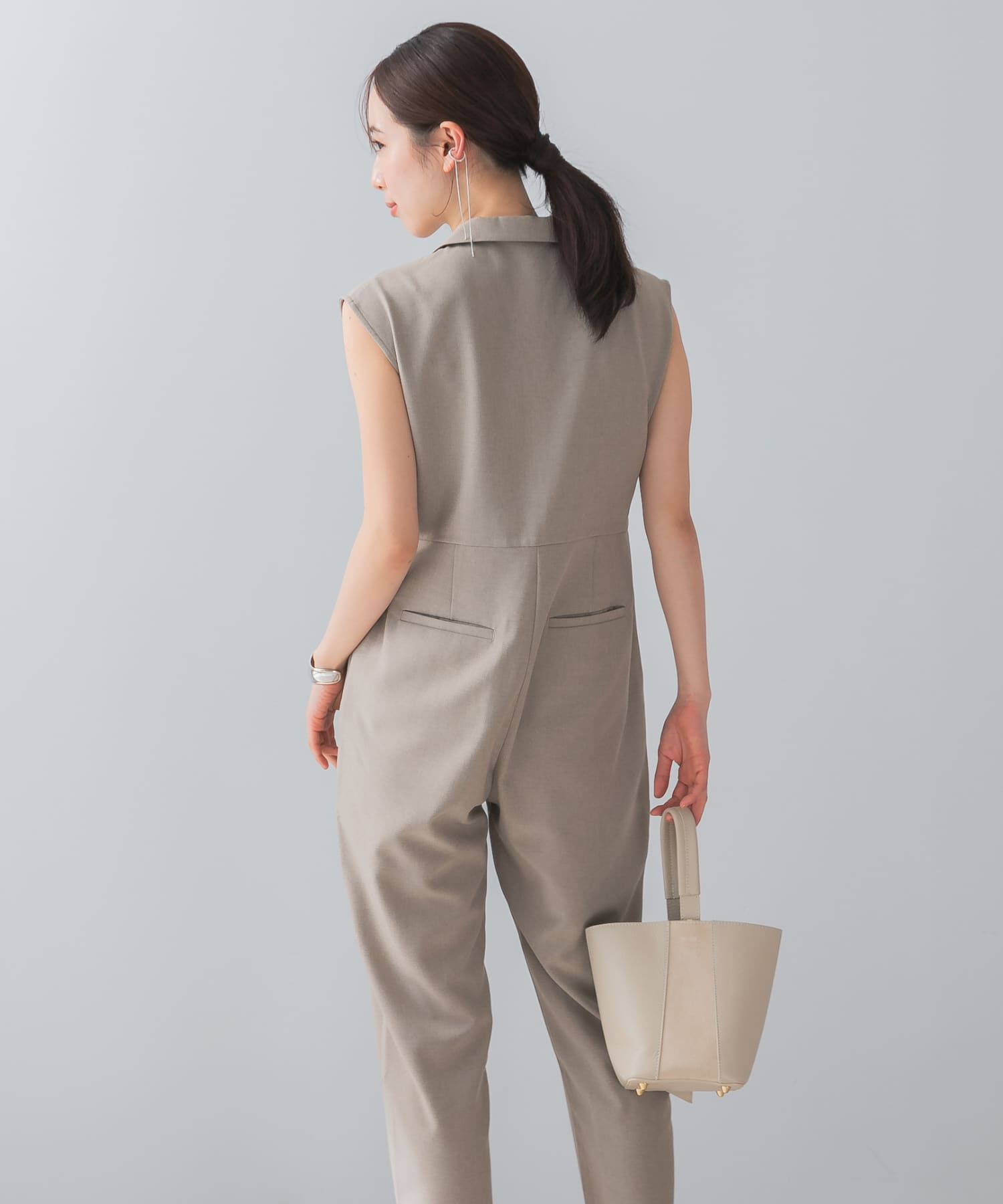 URBAN RESEARCH ROSSO「『UR TECH DRYLUXE』F by ROSSO　オープンカラーオールインワン」|スカート|