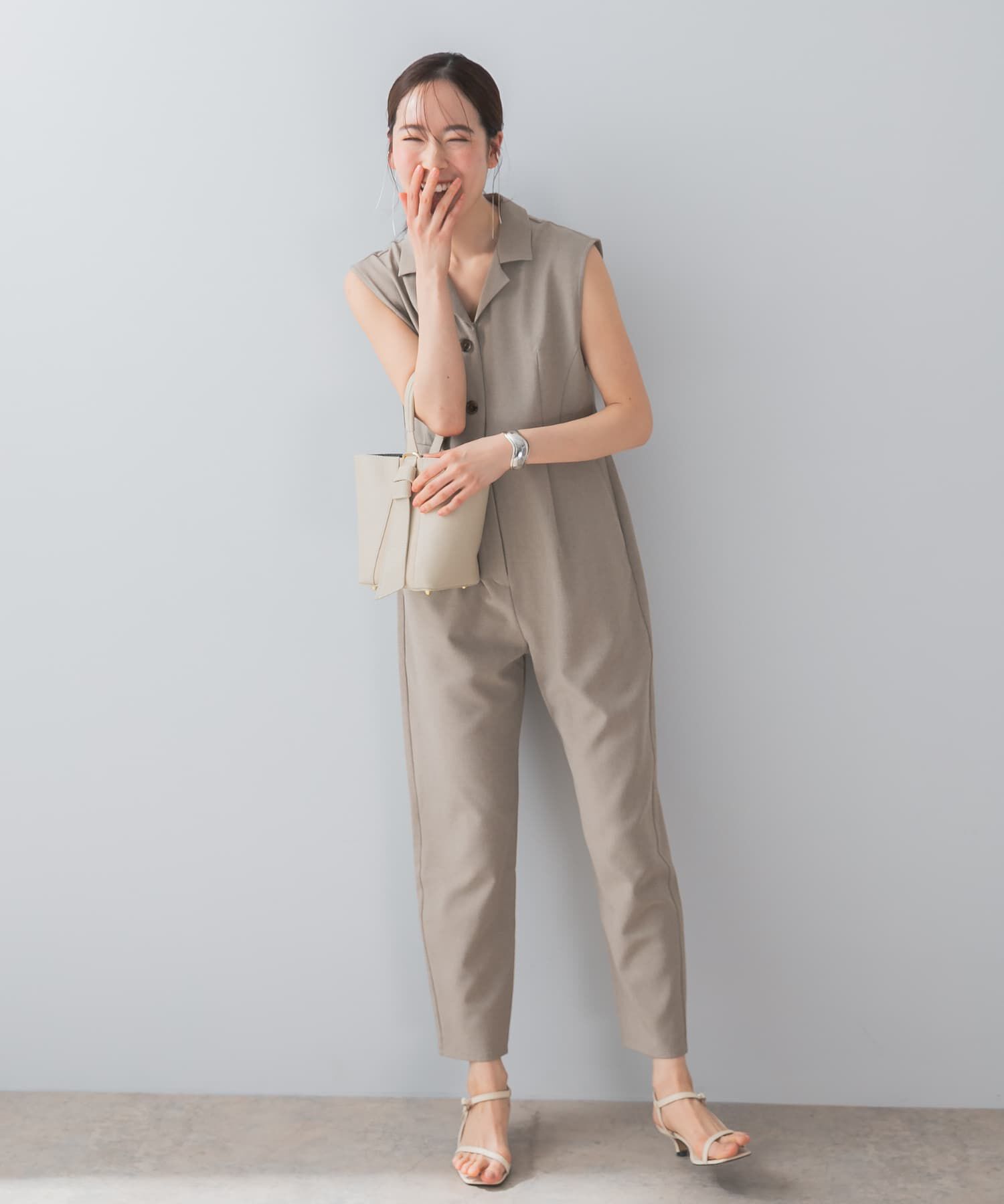 URBAN RESEARCH ROSSO「『UR TECH DRYLUXE』F by ROSSO　オープンカラーオールインワン」|スカート|