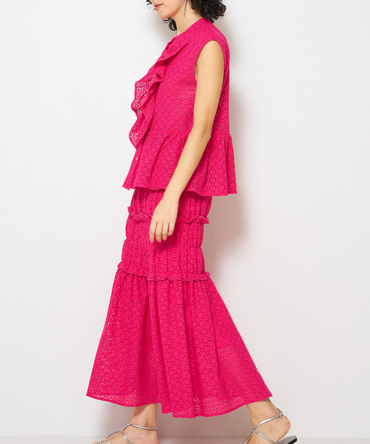 URBAN RESEARCH ROSSO「Mewl　アイレットレーススカート」|スカート|ピンク