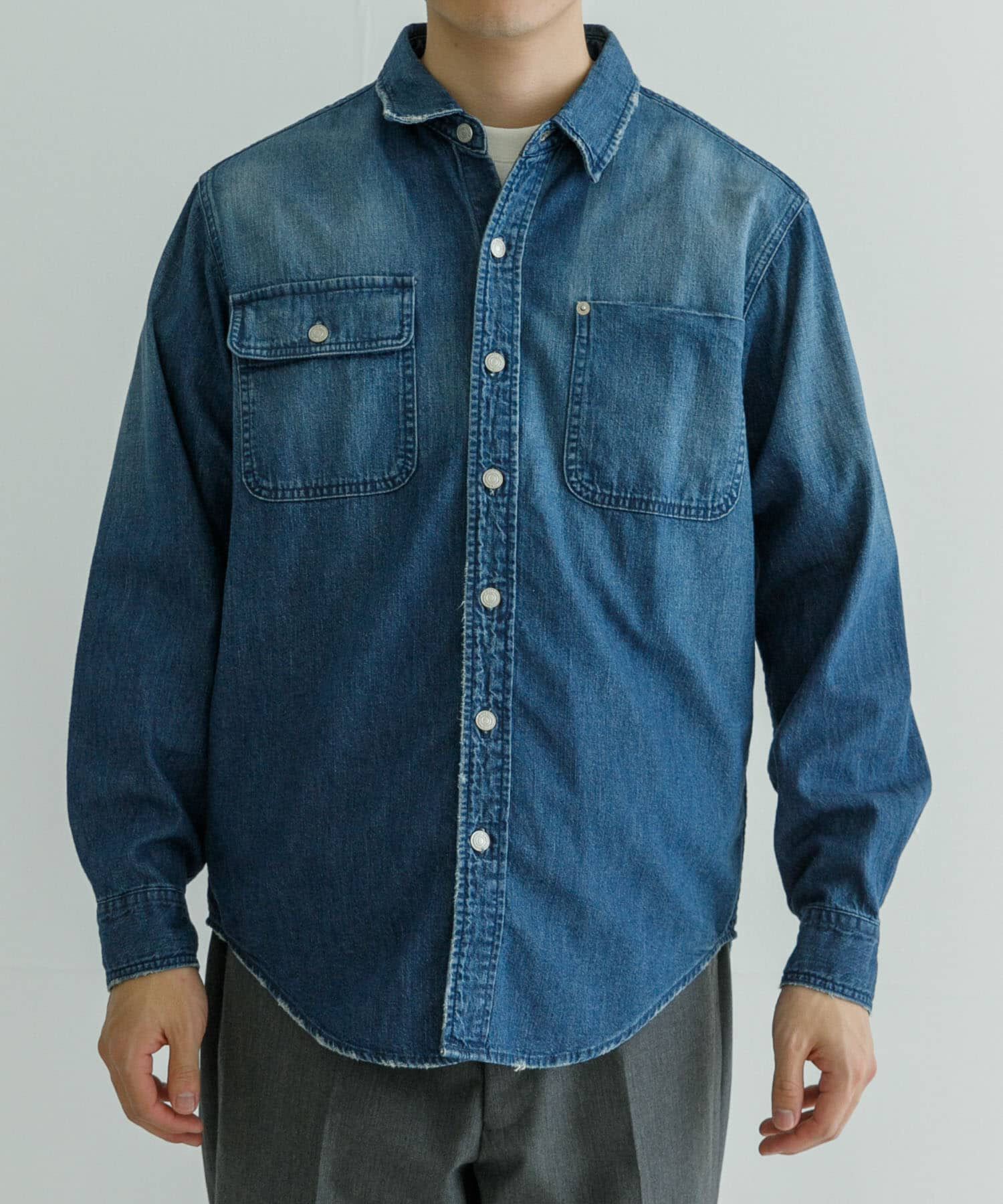 URBAN RESEARCH「FREEMANS SPORTING CLUB　GREAT JONES JEAN SHIRT」|シャツ・ブラウス|ブルー系その他