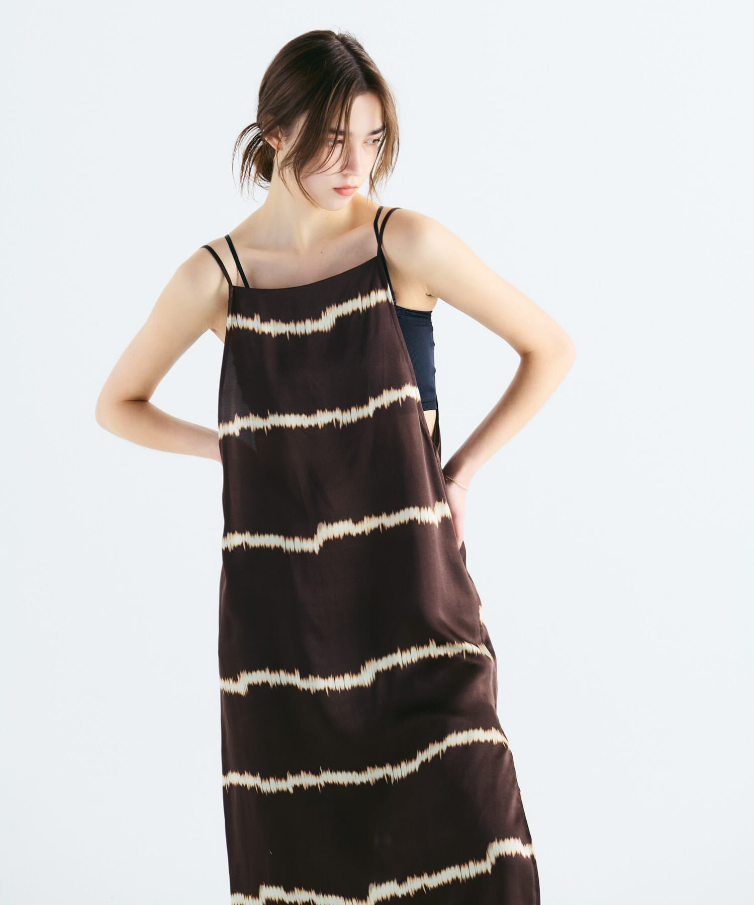 URBAN RESEARCH「シルクミックスボーダープリントワンピース」|ワンピース|