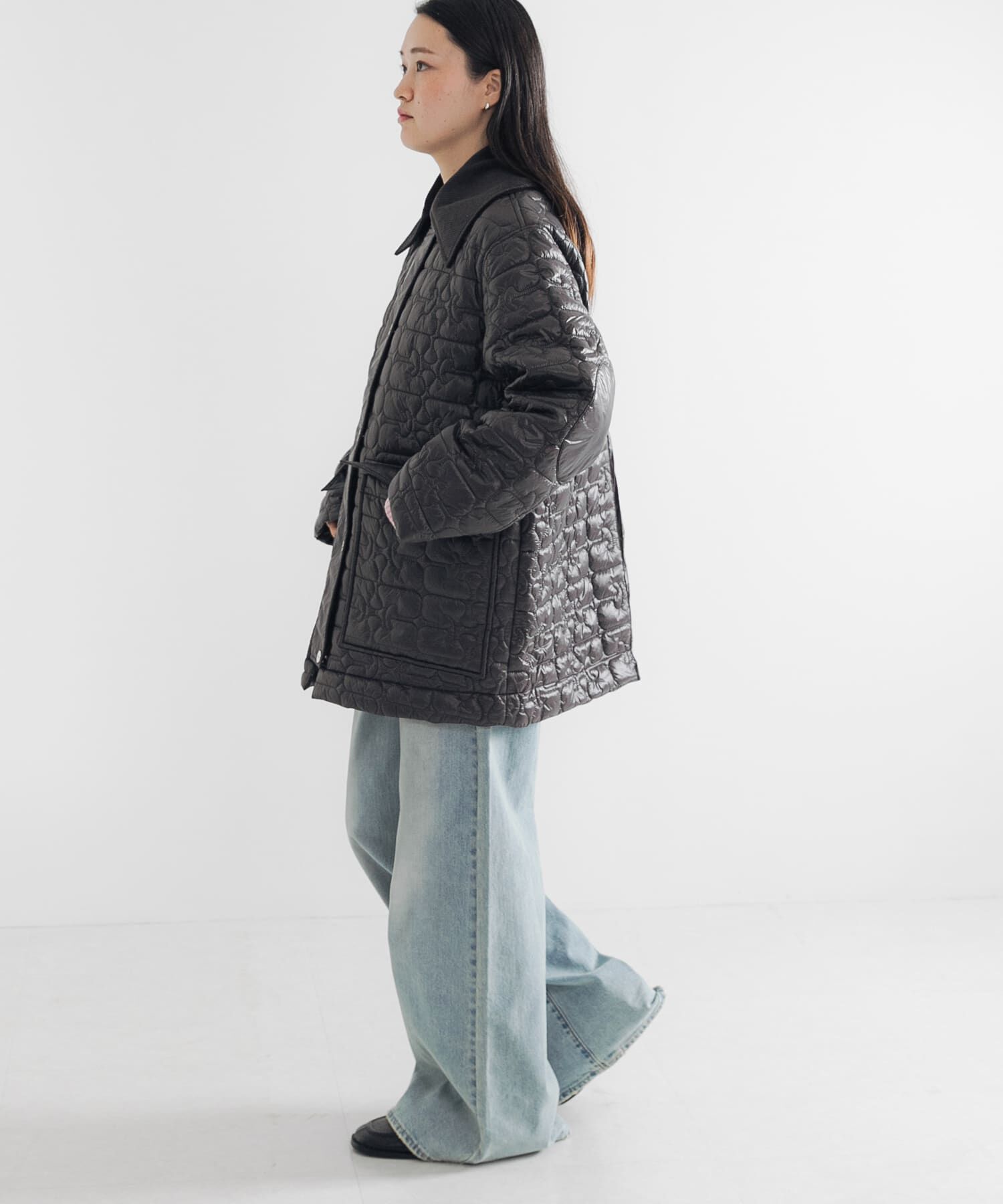 URBAN RESEARCH「GANNI　Shiny Quilt Midi Jacket」|ダウン|