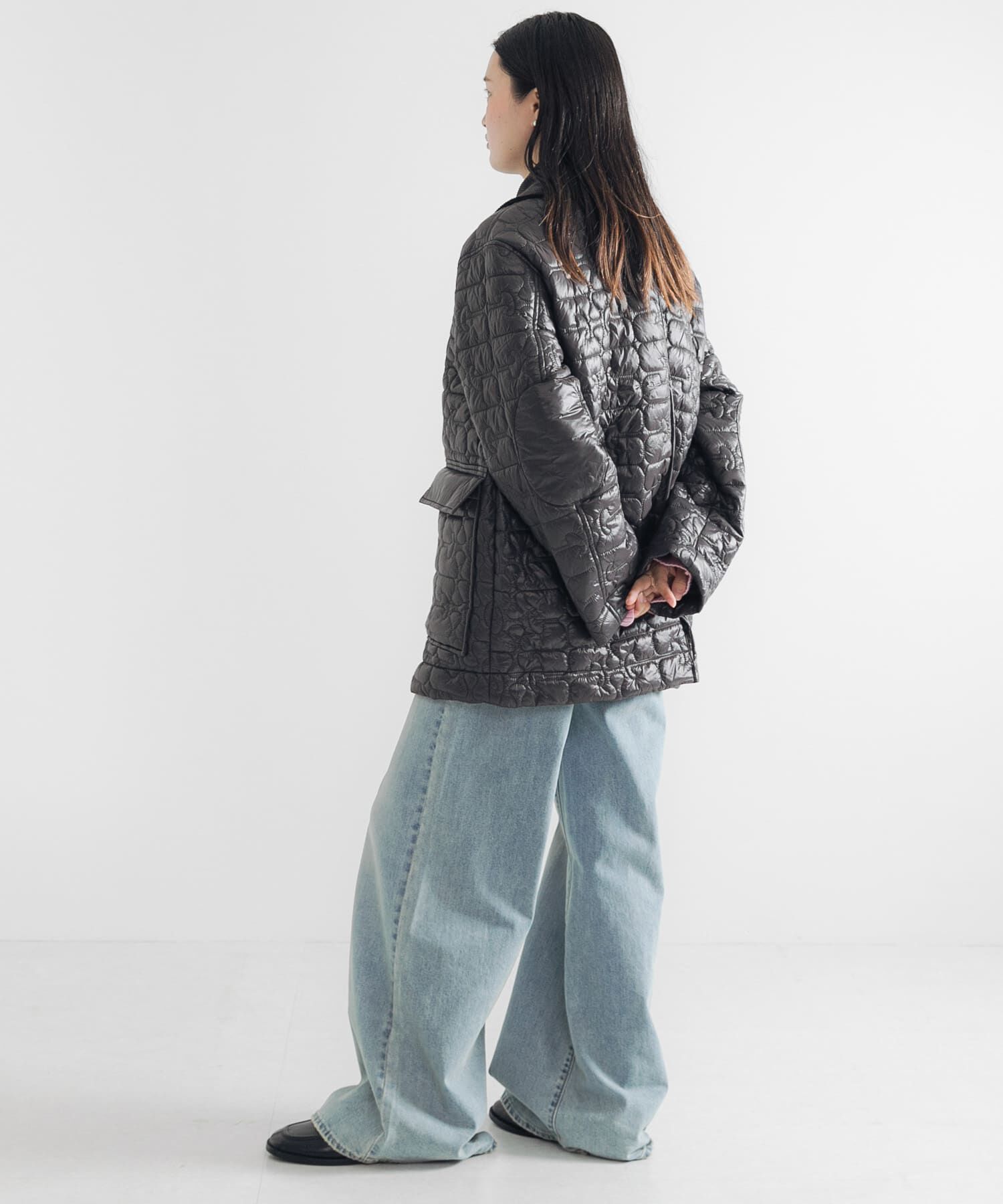 URBAN RESEARCH「GANNI　Shiny Quilt Midi Jacket」|ダウン|