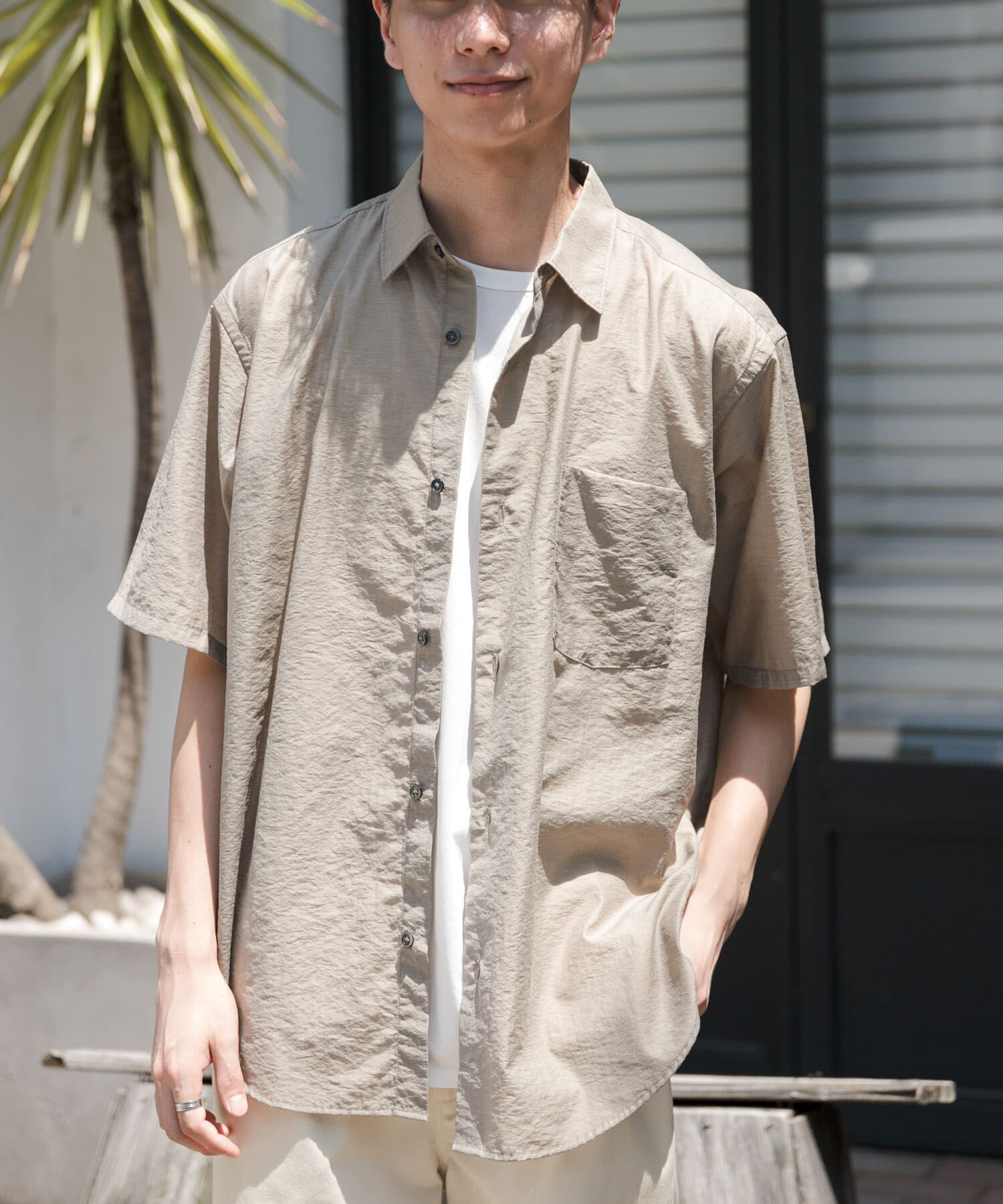 URBAN RESEARCH DOORS「FORK&SPOON　Nylon Wool シャツ」|シャツ・ブラウス|ベージュ系その他