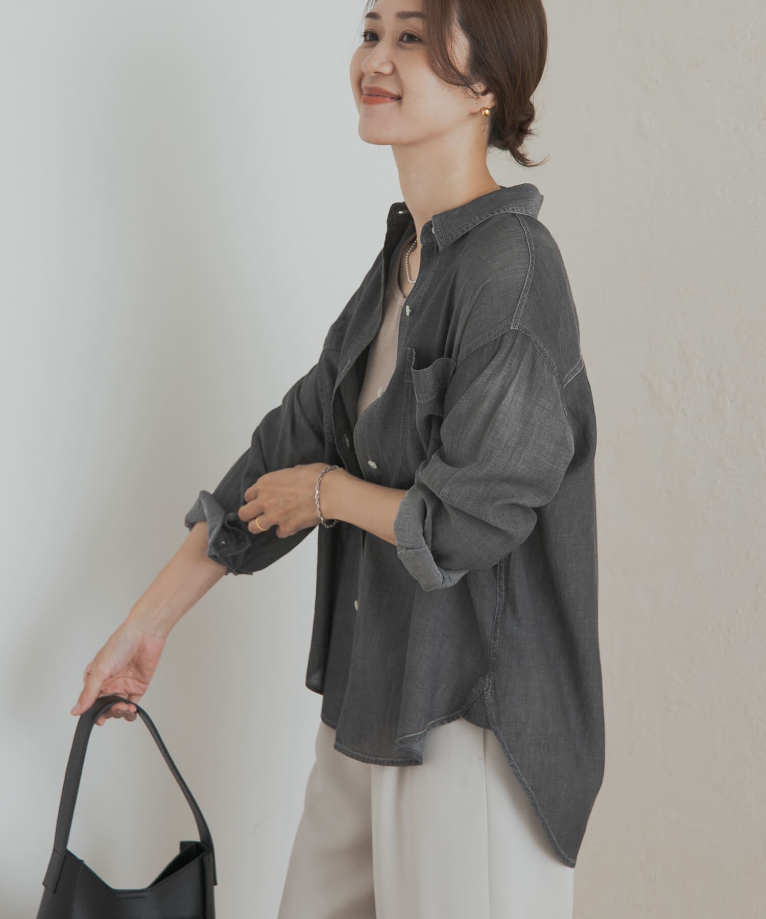 URBAN RESEARCH DOORS「シアーデニムシャツ」|シャツ・ブラウス|