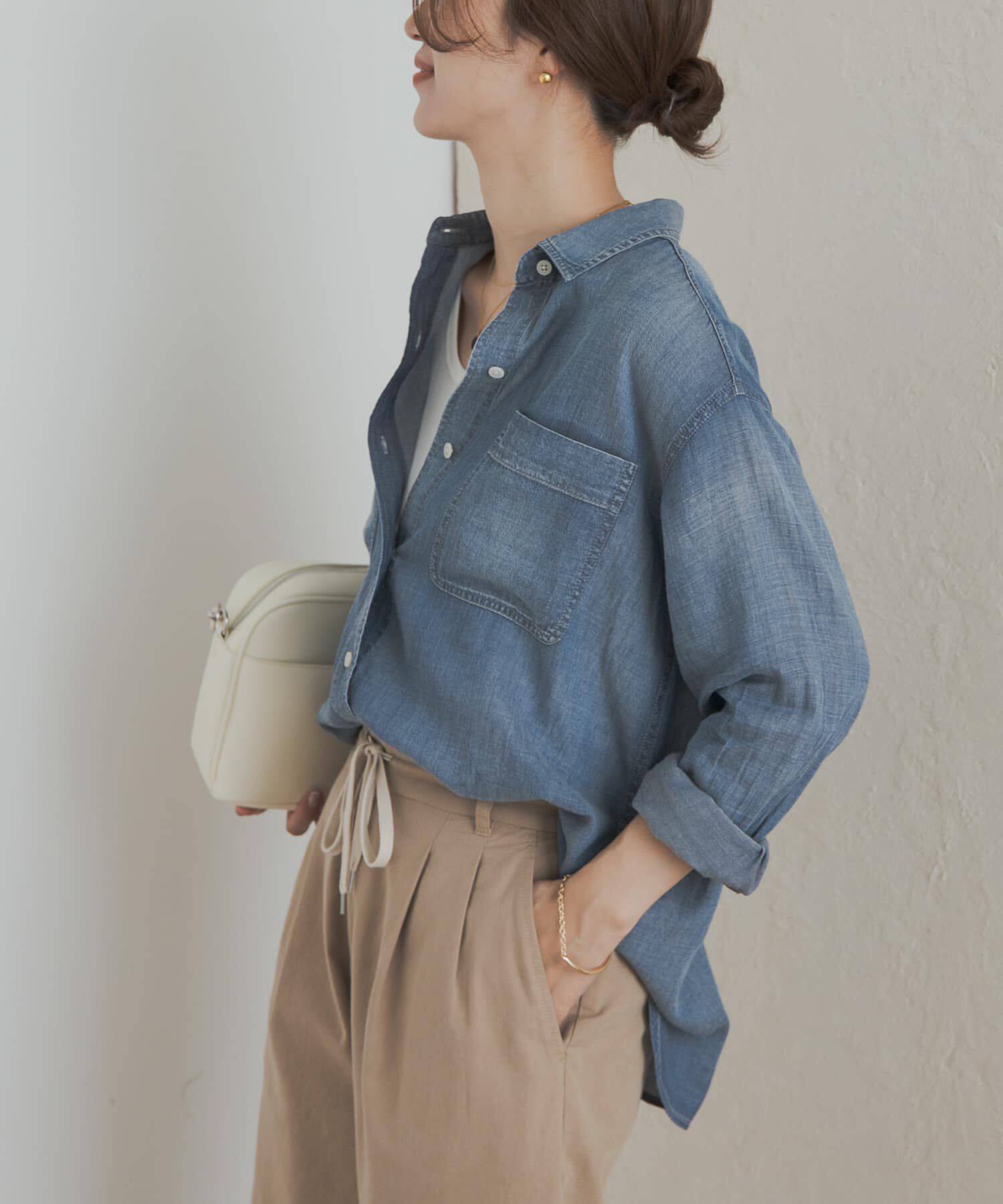 URBAN RESEARCH DOORS「シアーデニムシャツ」|シャツ・ブラウス|