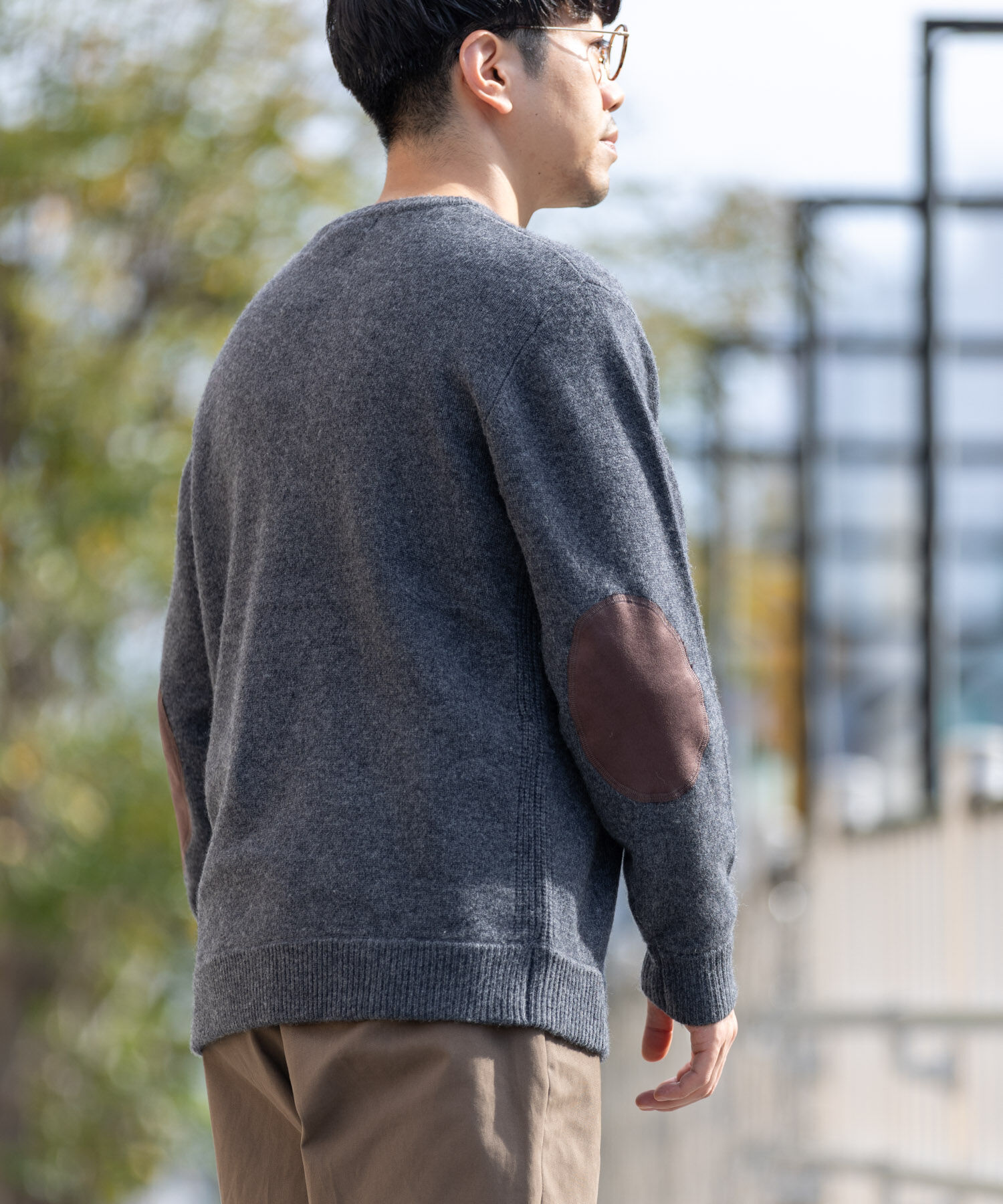 URBAN RESEARCH ROSSO「『XLサイズあり』ハミルトンラムズウールエルボーパッチニット」|ニット・セーター|