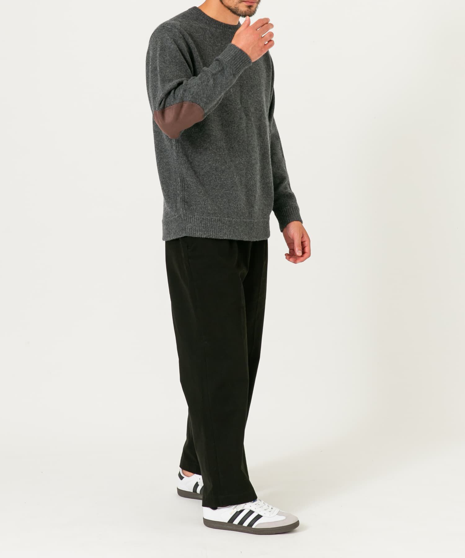 URBAN RESEARCH ROSSO「『XLサイズあり』ハミルトンラムズウールエルボーパッチニット」|ニット・セーター|