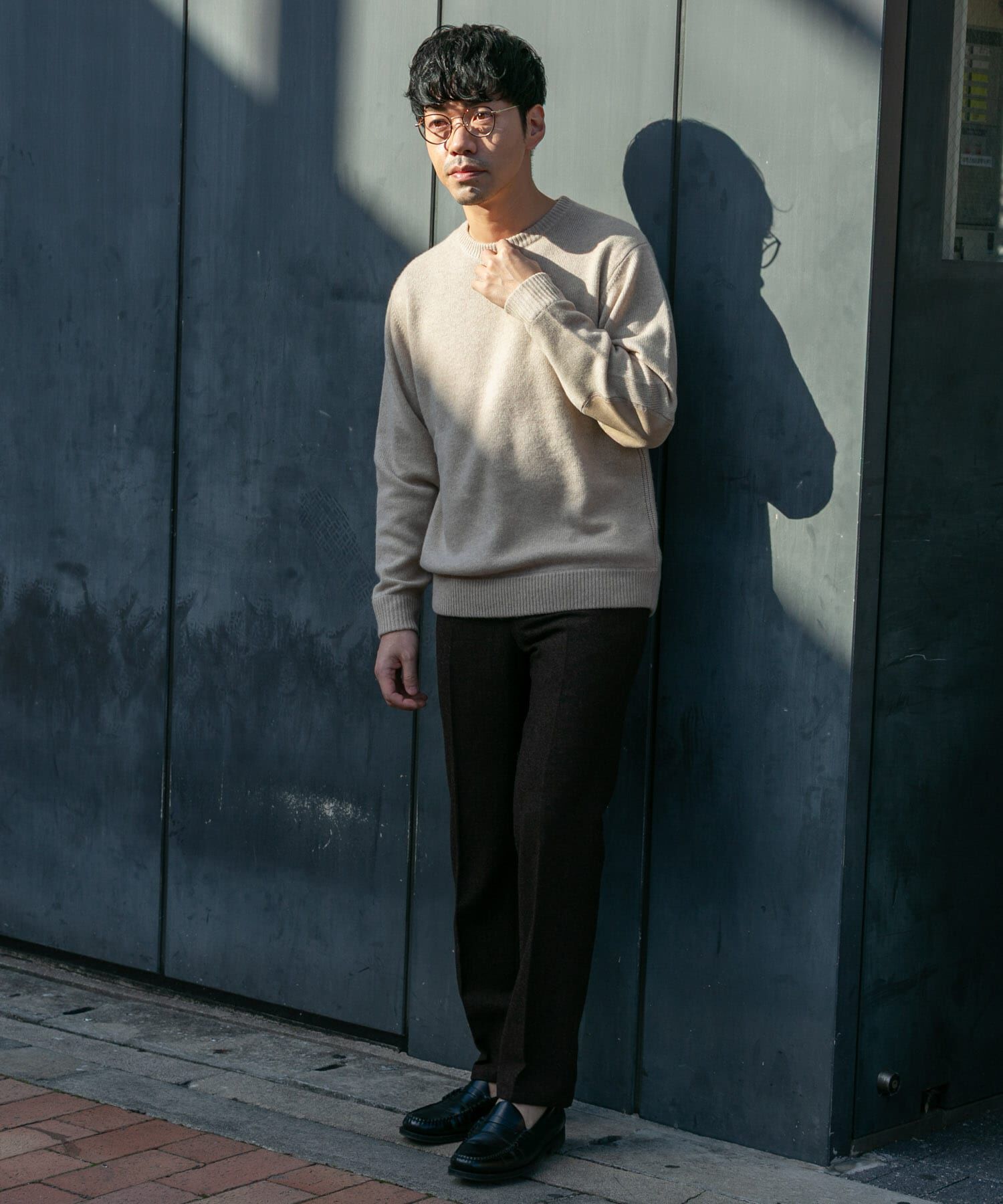 URBAN RESEARCH ROSSO「『XLサイズあり』ハミルトンラムズウールエルボーパッチニット」|ニット・セーター|