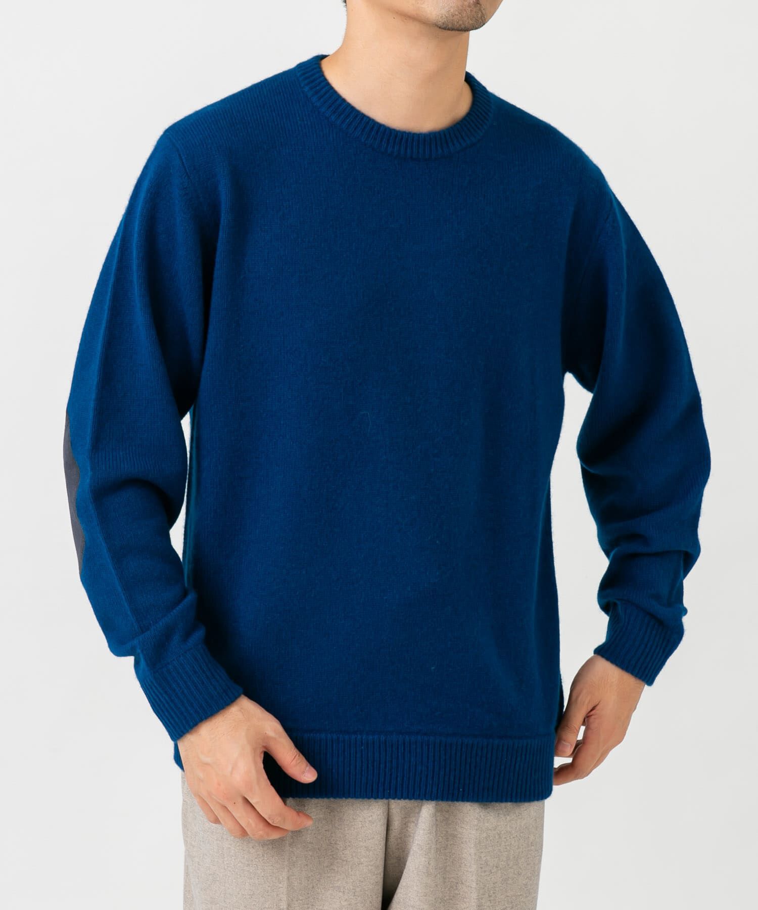 URBAN RESEARCH ROSSO「『XLサイズあり』ハミルトンラムズウールエルボーパッチニット」|ニット・セーター|