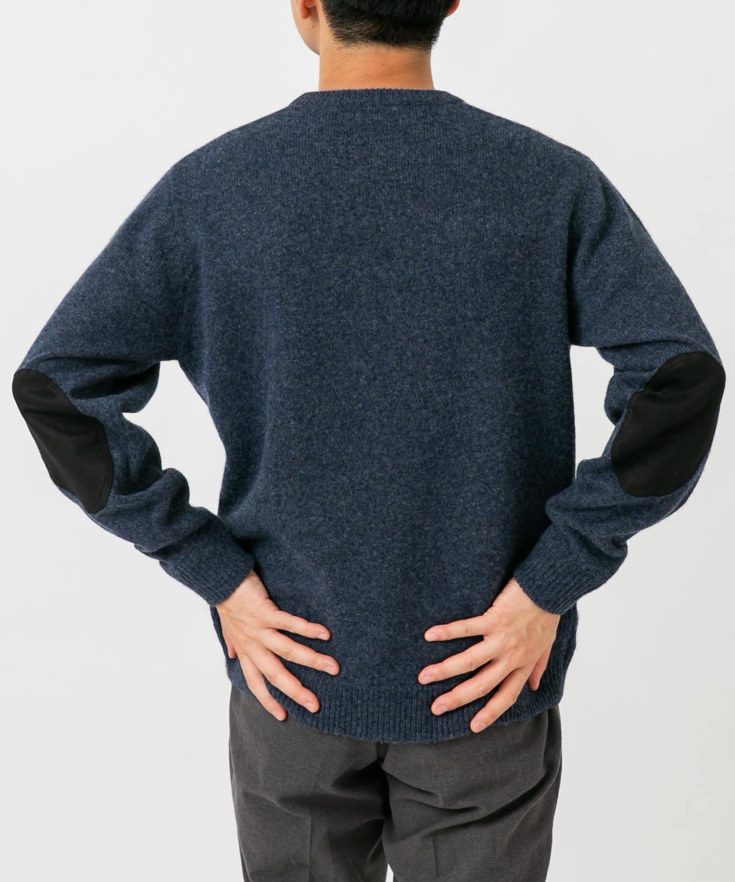 URBAN RESEARCH ROSSO「『XLサイズあり』ハミルトンラムズウールエルボーパッチニット」|ニット・セーター|