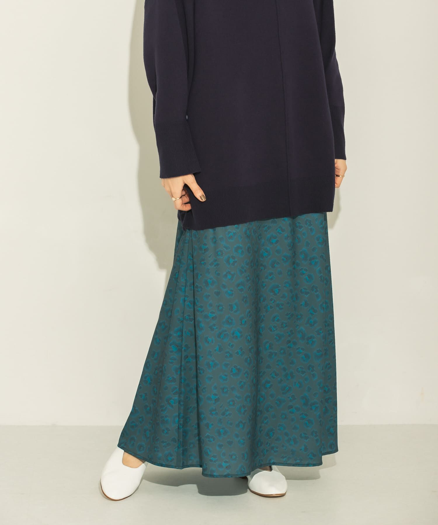  「レオパードプリントロングスカート」|スカート|