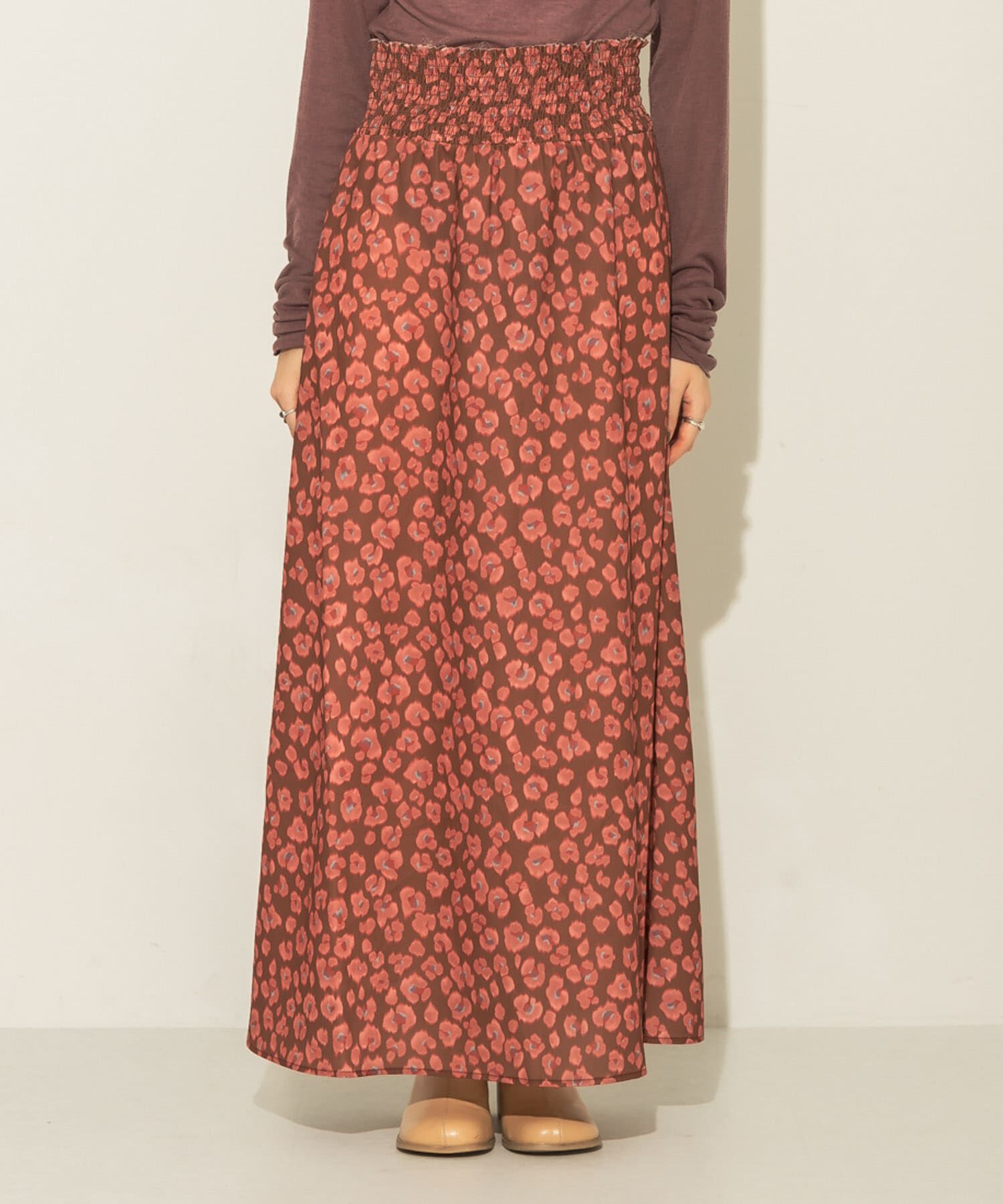  「レオパードプリントロングスカート」|スカート|