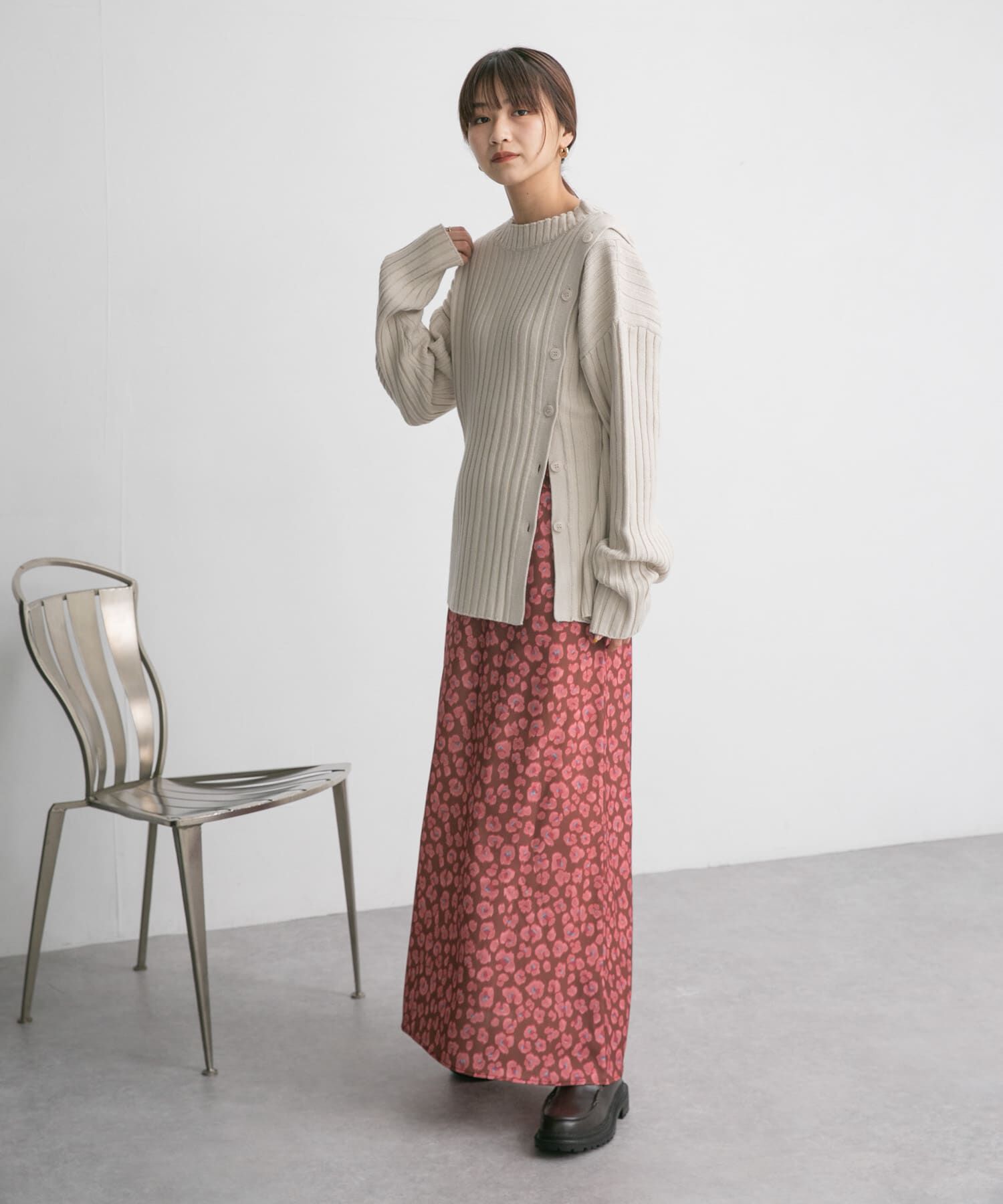  「レオパードプリントロングスカート」|スカート|