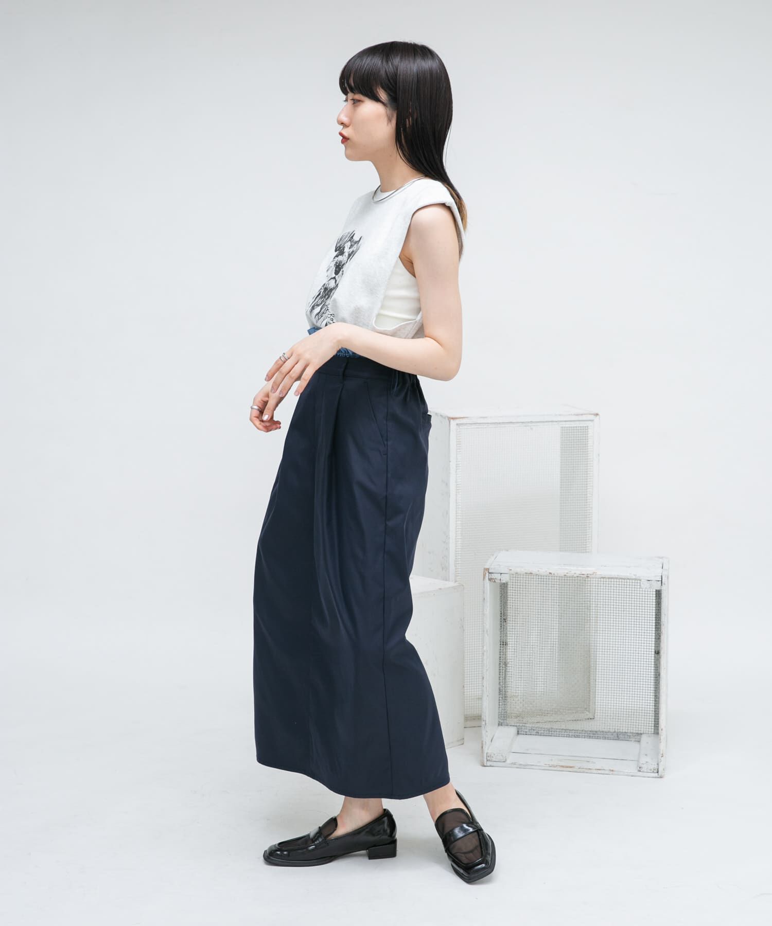  「ウエストドロストレイヤードスカート」|スカート|