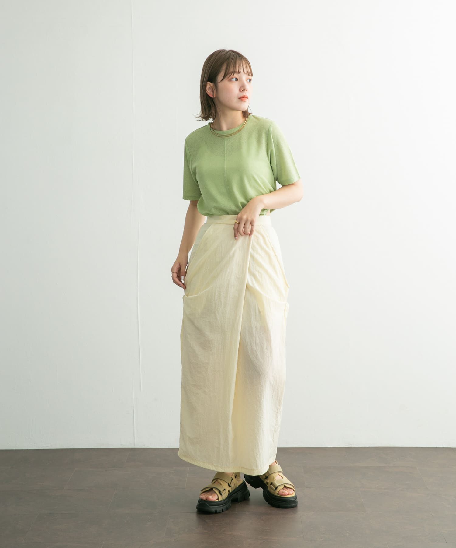  「サイドタックデザインスカート」|スカート|