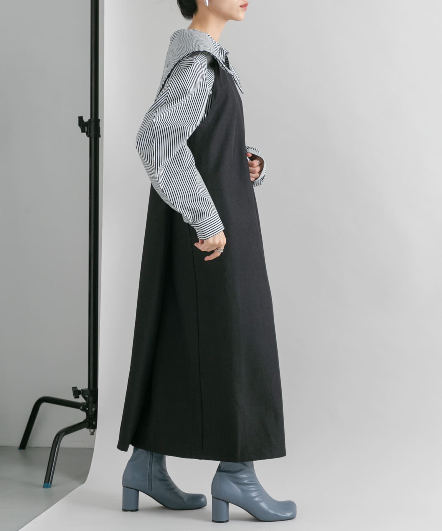  「『2サイズ展開』BACKクロスジャンパースカート」|ワンピース|