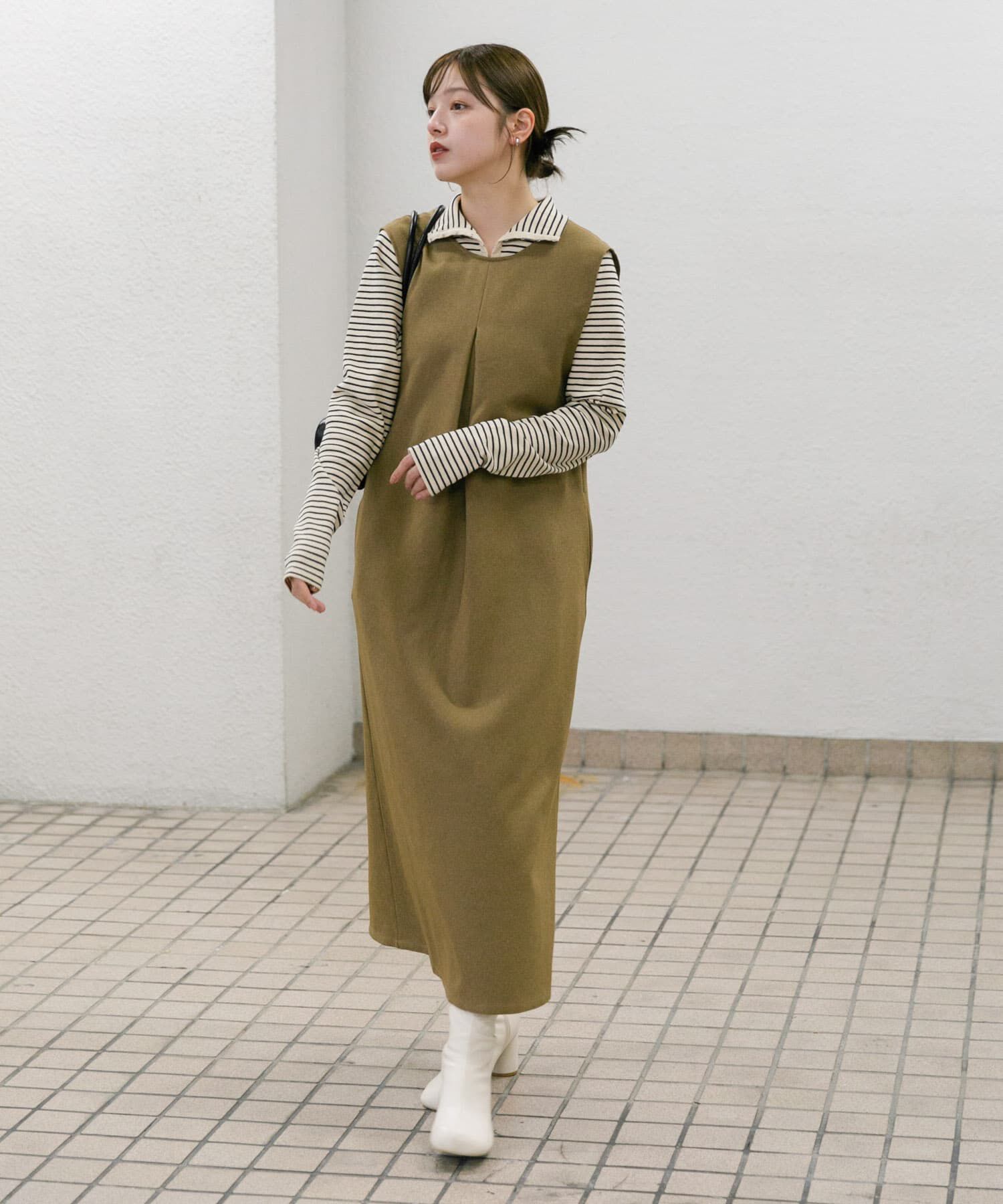  「『2サイズ展開』BACKクロスジャンパースカート」|ワンピース|