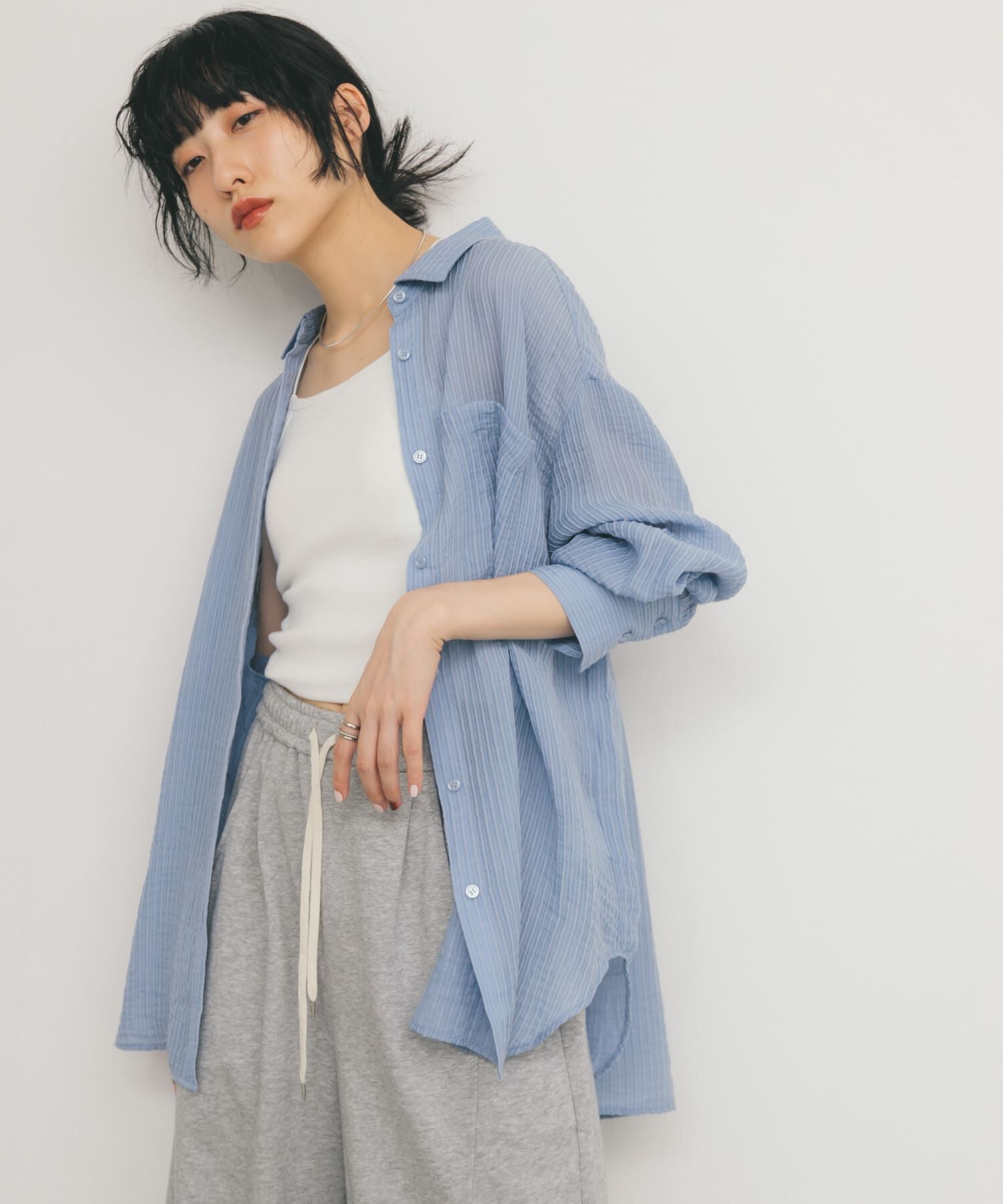  「2WAYシアーストライプシャツ」|シャツ・ブラウス|