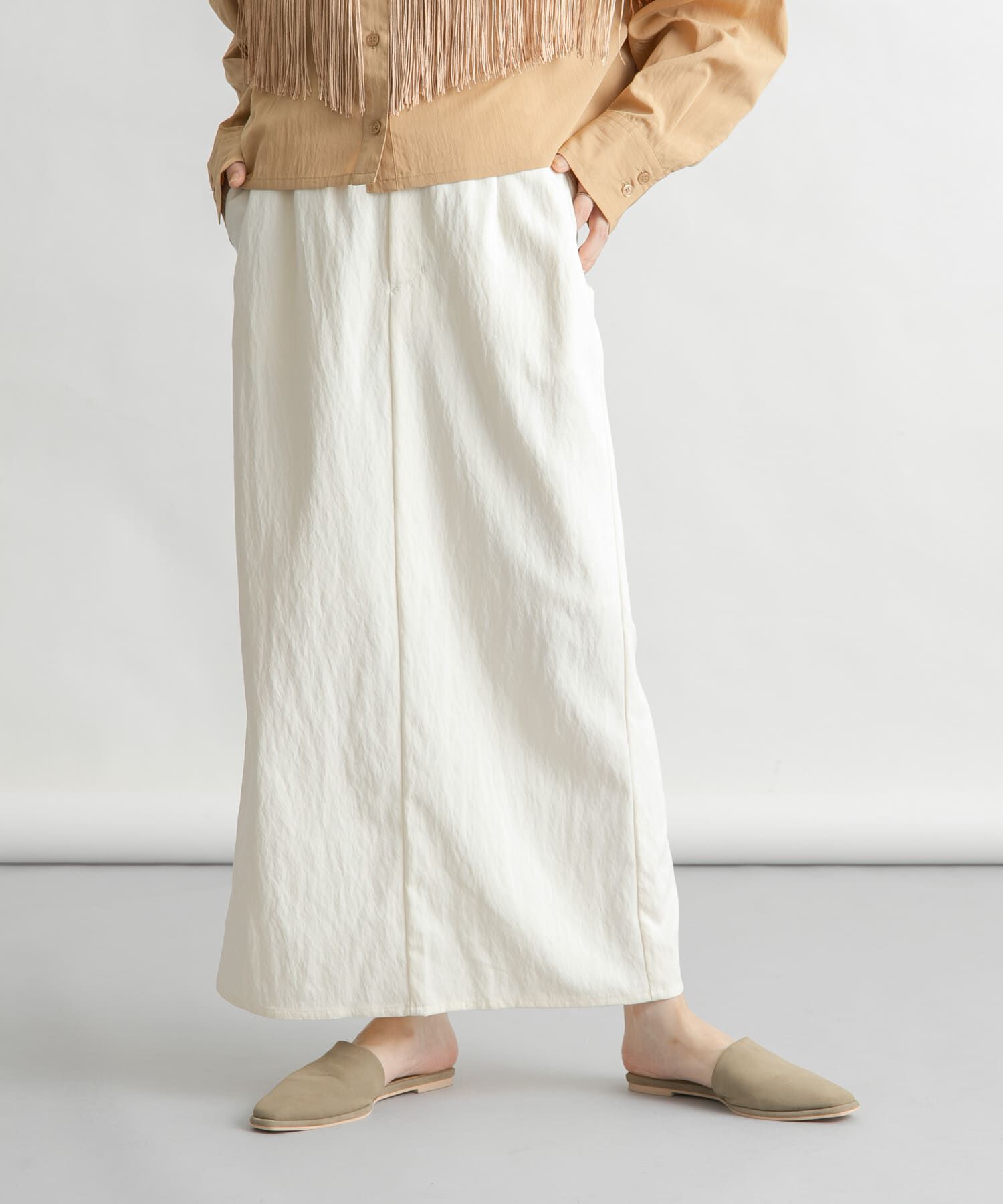  「ダブルボタンIラインスカート」|スカート|