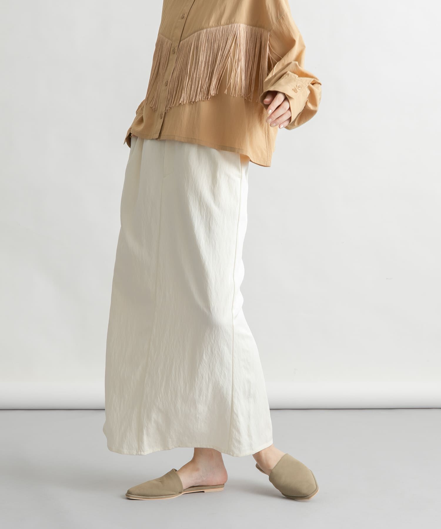  「ダブルボタンIラインスカート」|スカート|