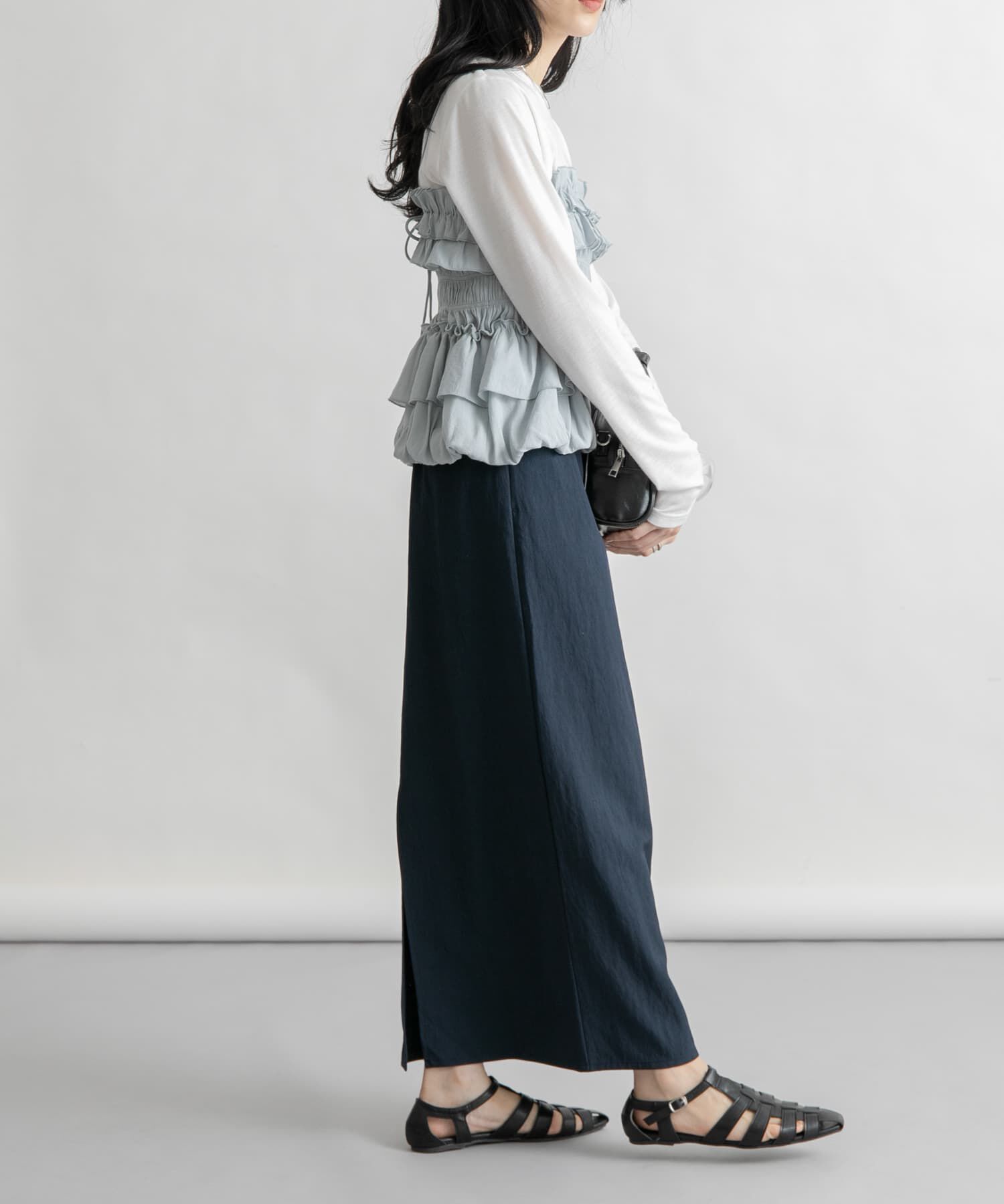  「ダブルボタンIラインスカート」|スカート|