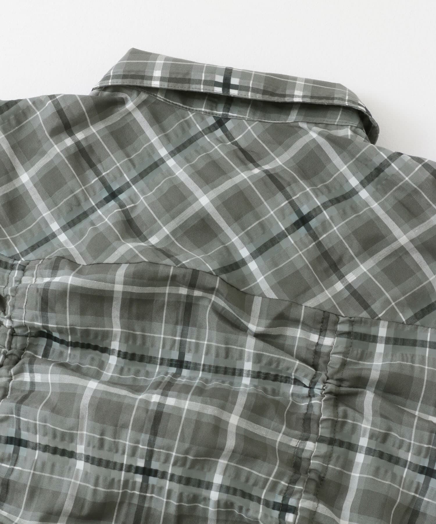  「ドロストシアーチェックブラウス」|シャツ・ブラウス|