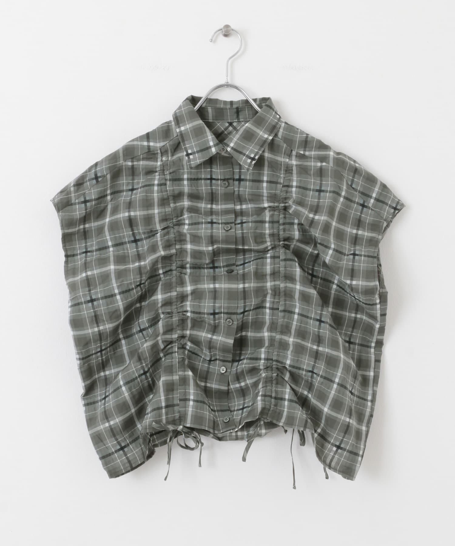  「ドロストシアーチェックブラウス」|シャツ・ブラウス|