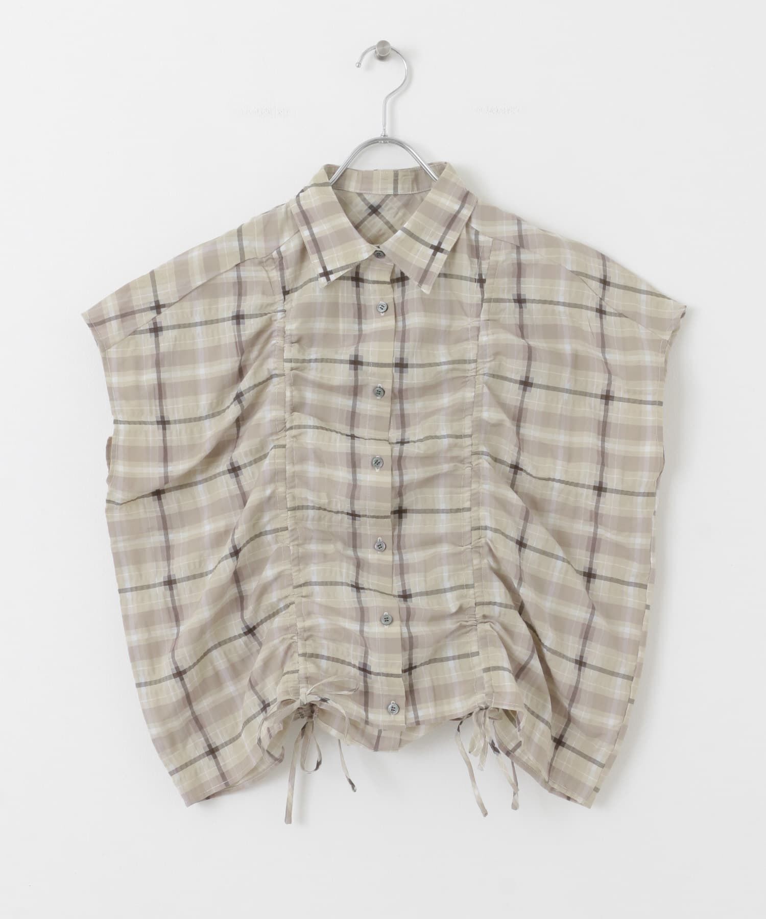  「ドロストシアーチェックブラウス」|シャツ・ブラウス|