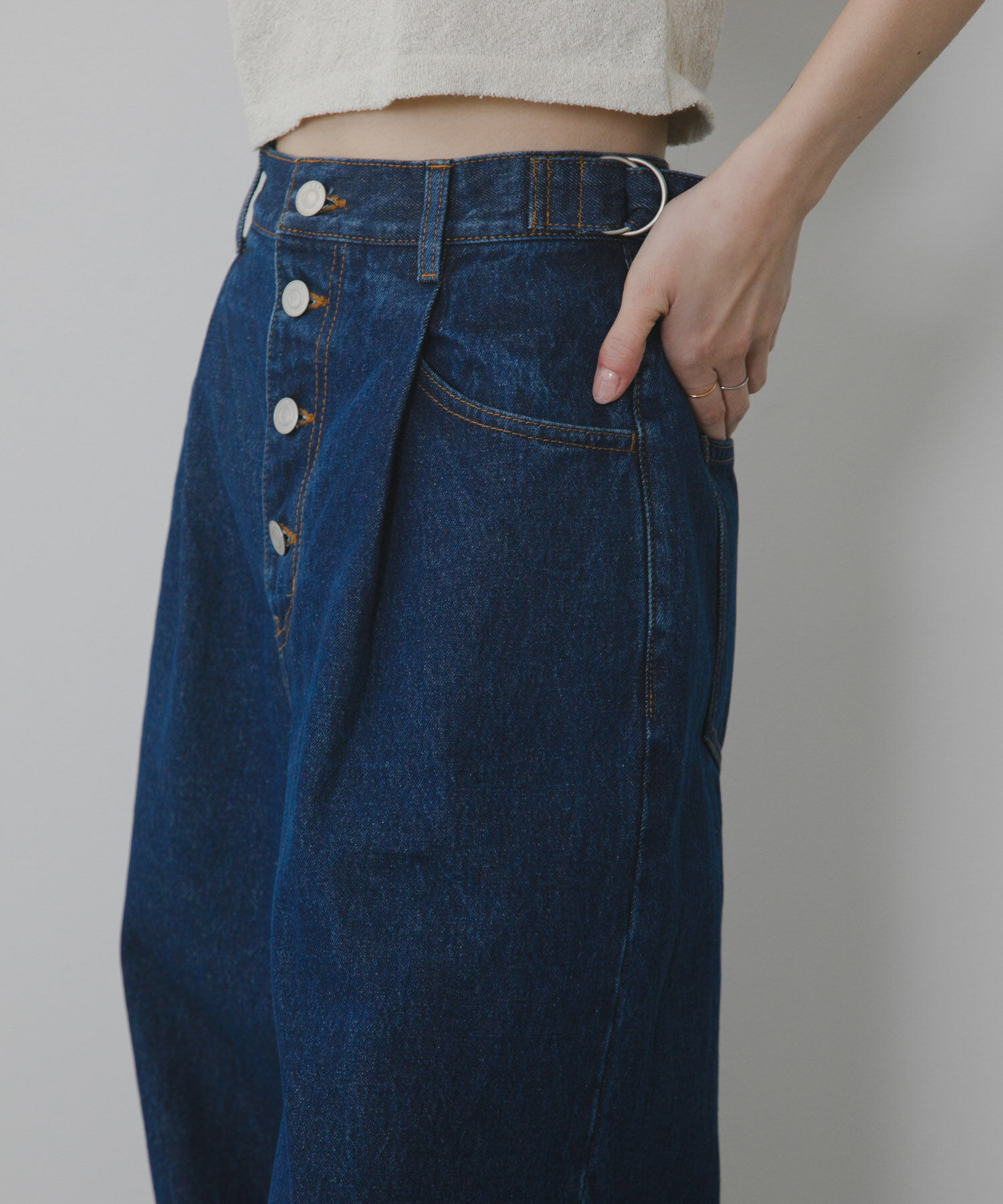  「『3サイズ展開』タックボタンアップデニム」|デニム|