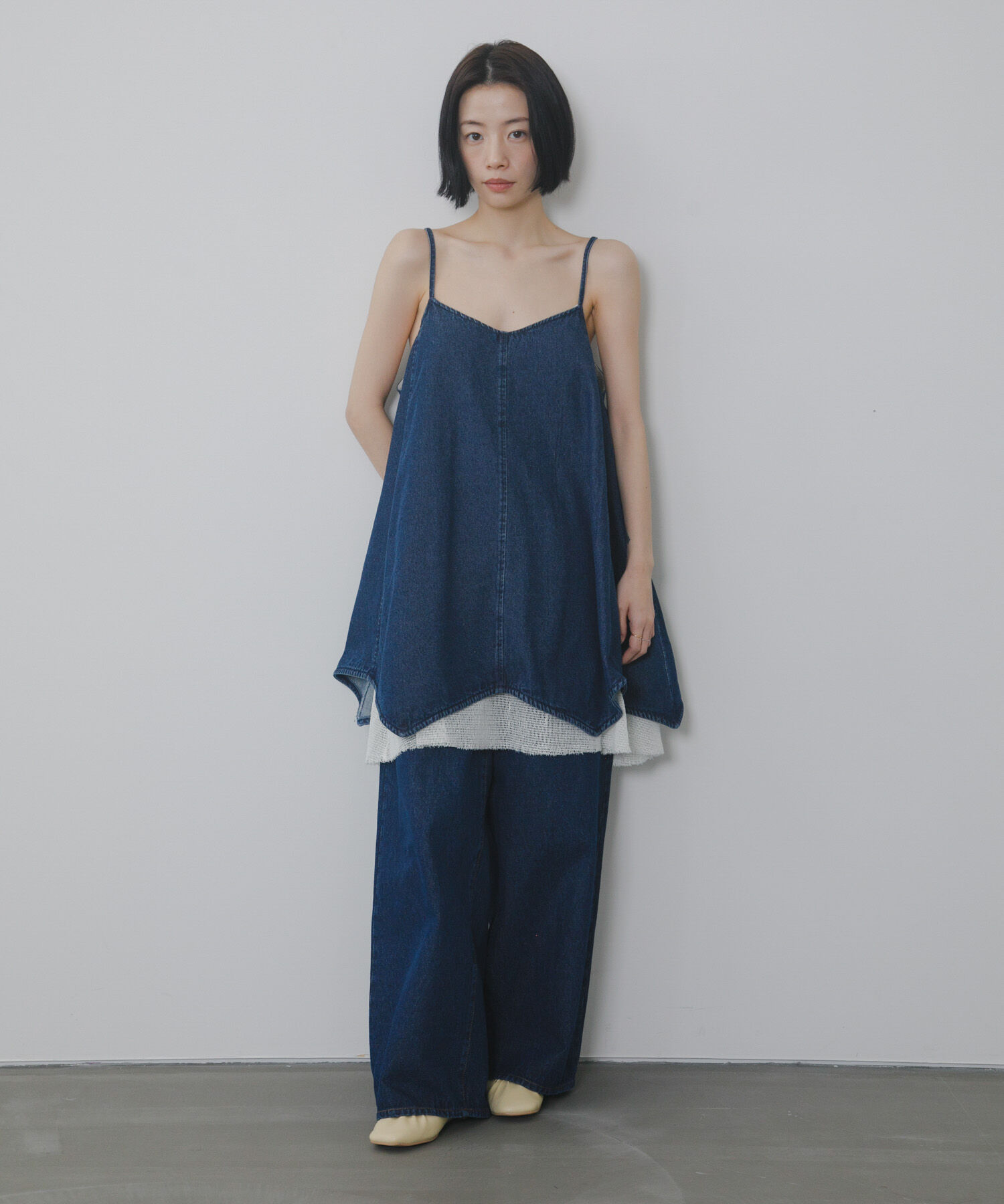  「『3サイズ展開』タックボタンアップデニム」|デニム|