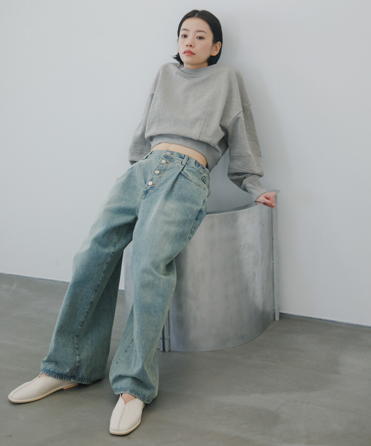  「『3サイズ展開』タックボタンアップデニム」|デニム|