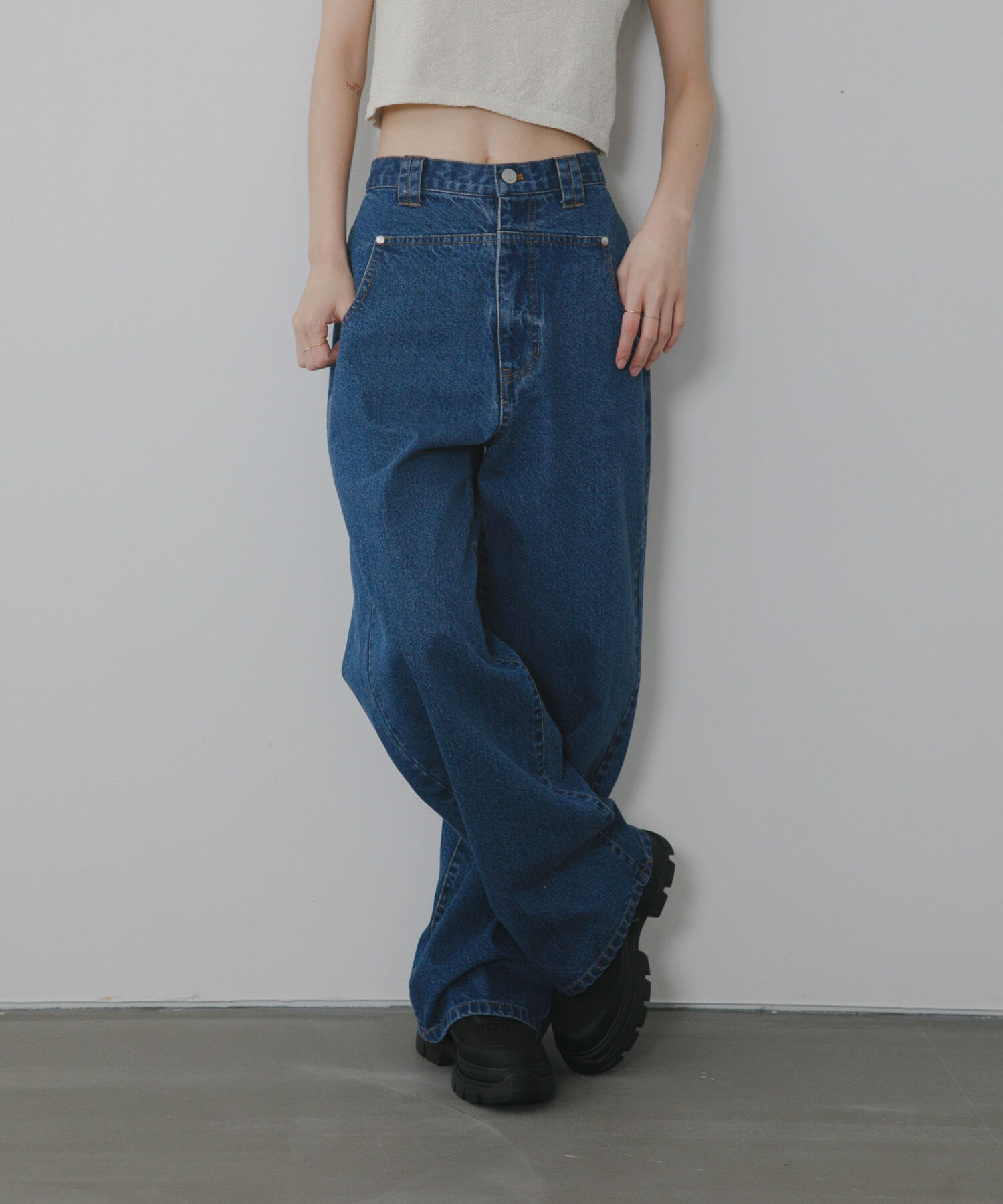  「『2サイズ展開』フロントパネルデザインデニム」|デニム|