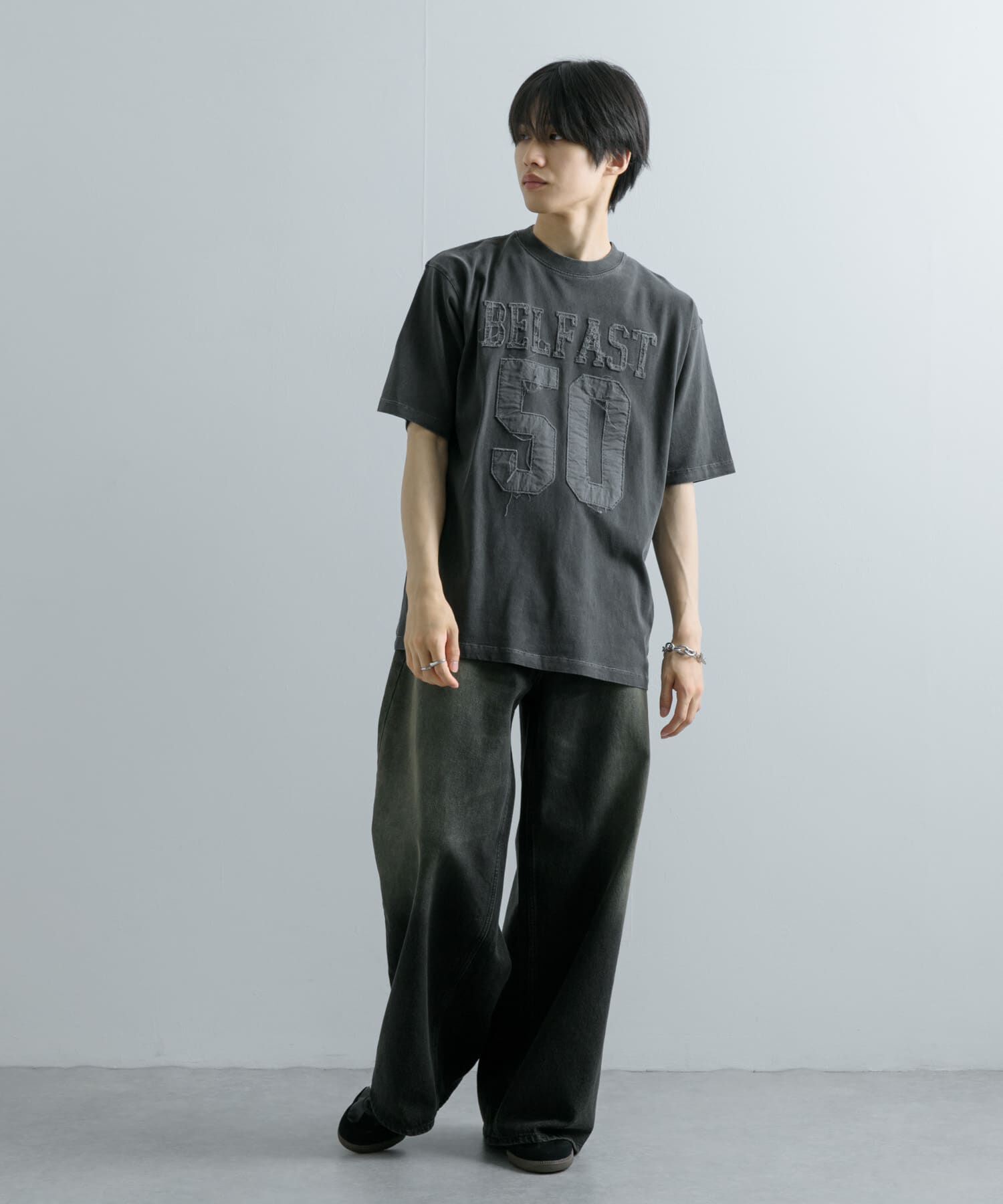 SENSE OF PLACE by URBAN RESEARCH「フェードナンバリングTシャツ(5分袖)」|Tシャツ・カットソー|
