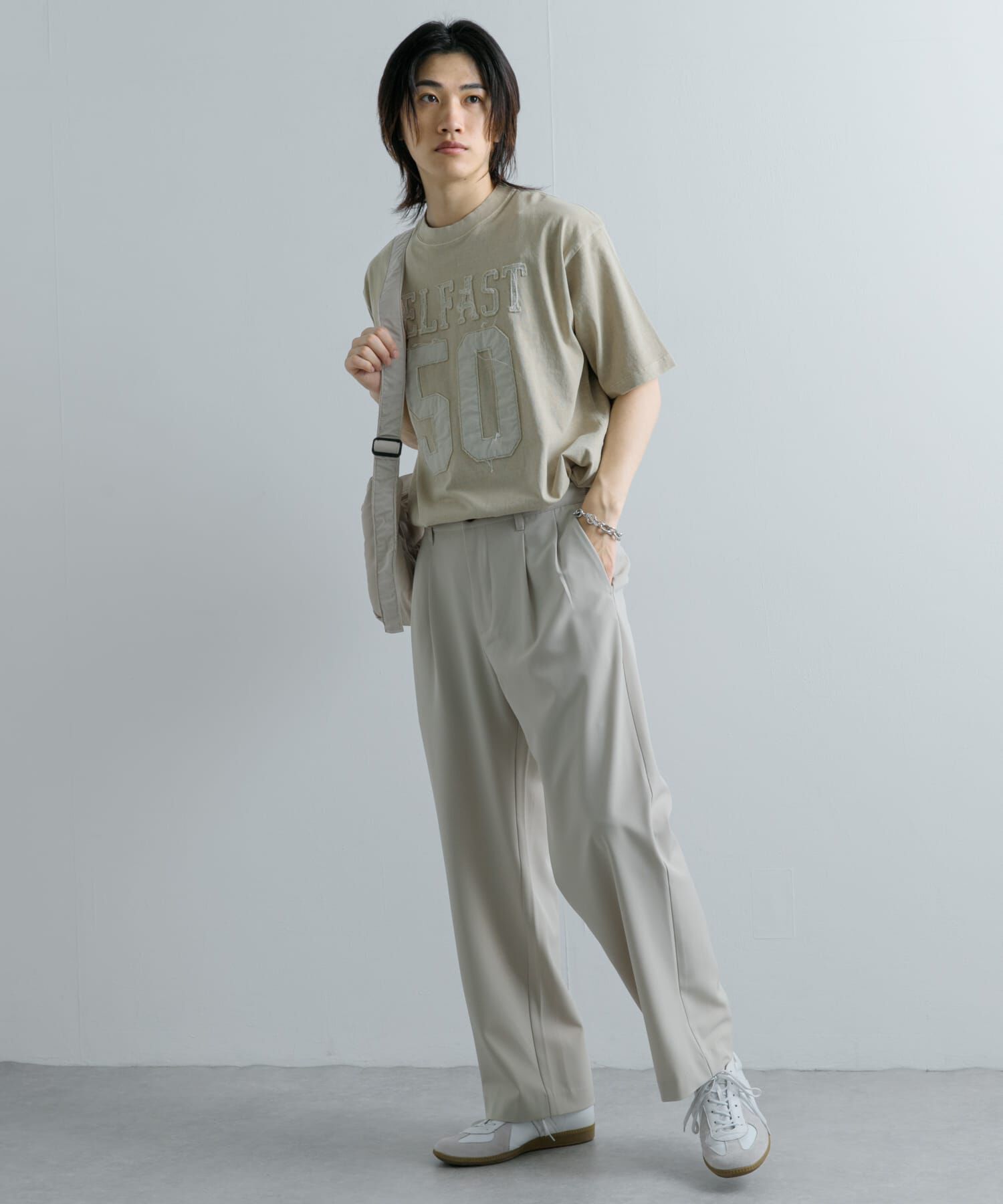 SENSE OF PLACE by URBAN RESEARCH「フェードナンバリングTシャツ(5分袖)」|Tシャツ・カットソー|