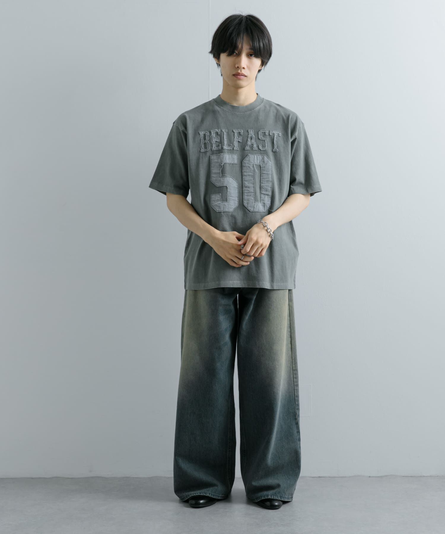 SENSE OF PLACE by URBAN RESEARCH「フェードナンバリングTシャツ(5分袖)」|Tシャツ・カットソー|